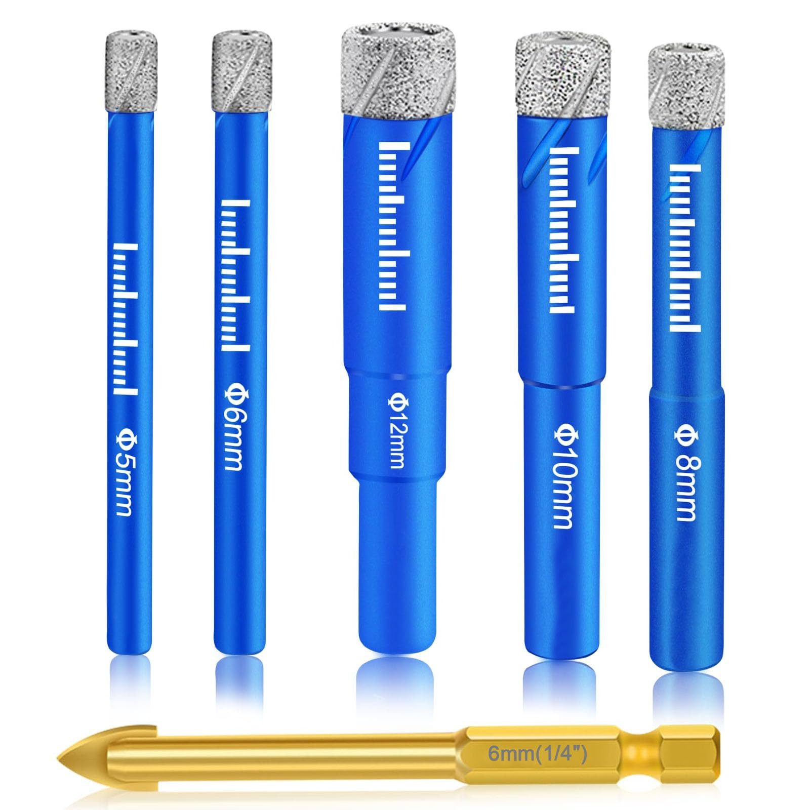 SURFOU Bohrer- und Bit-Set 6-tlg. Diamant-Fliesenbohrer günstig online kaufen