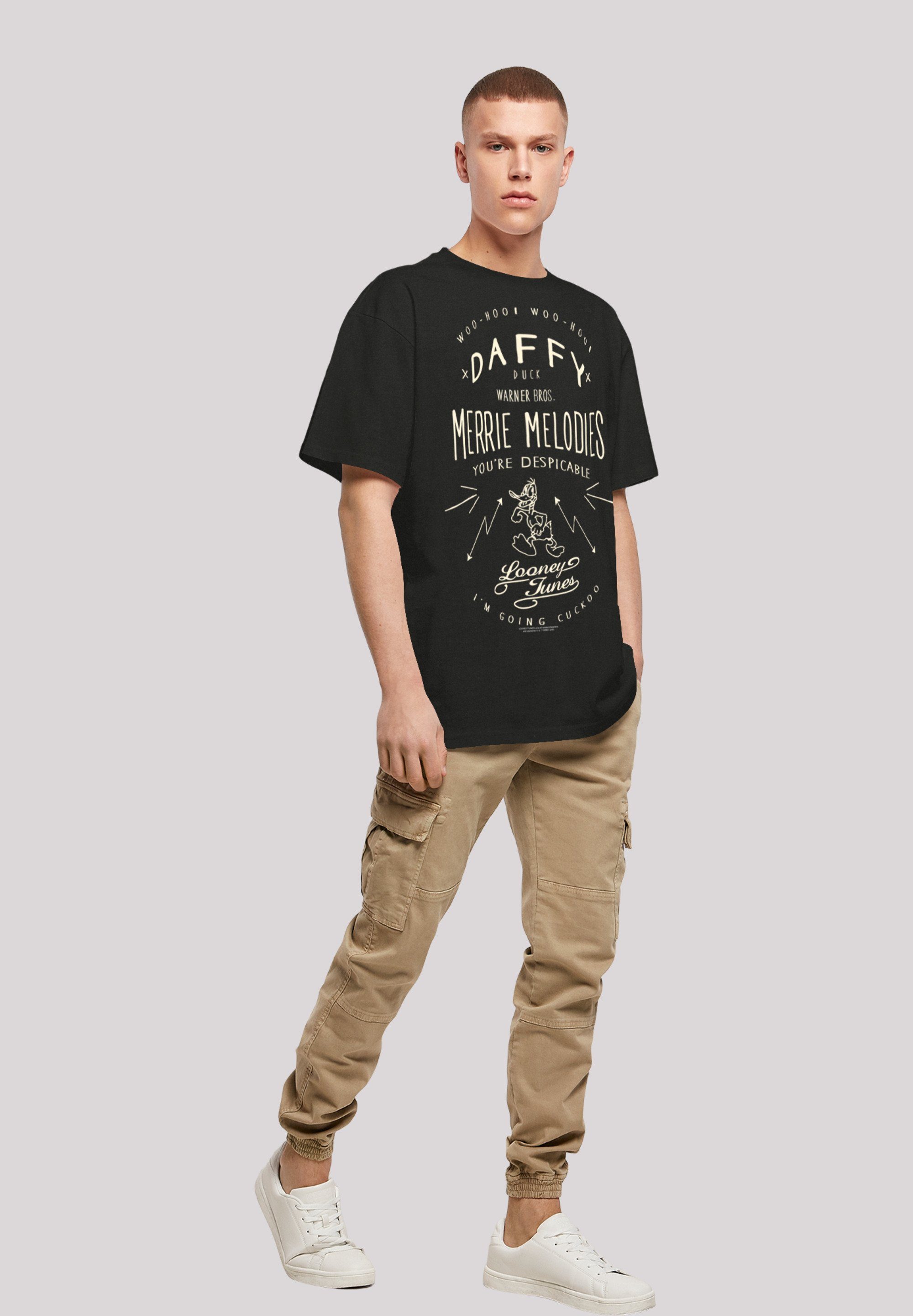 F4NT4STIC Herren black Despicable Heavy Duck Daffy with Oversize (1-tlg) -BLK Kurzarmshirt Tee