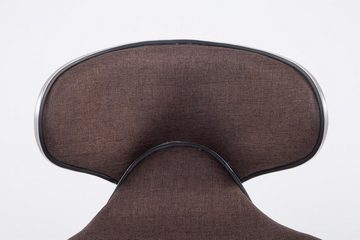 TPFLiving Barhocker Las-Palmas (mit hoher Rückenlehne - höhenverstellbar - Hocker für Theke & Küche), 360° drehbar - Gestell: Metall chrom - Sitzfläche: Stoff Braun
