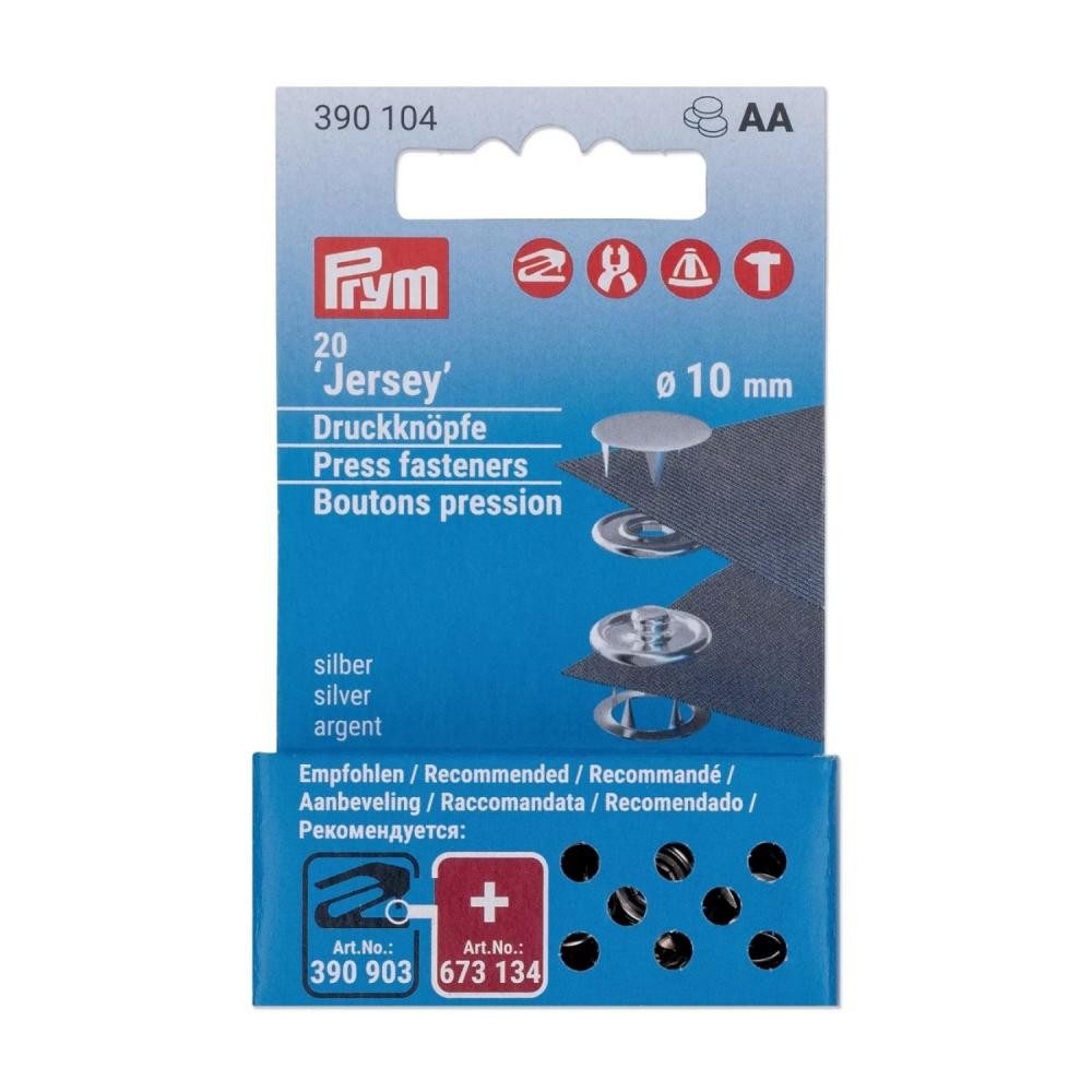 Prym Druckknopf - Jersey Druckknöpfe mit Kappe 10 mm / 20 Stück, Nachfüll-Set (ohne Werkzeug)
