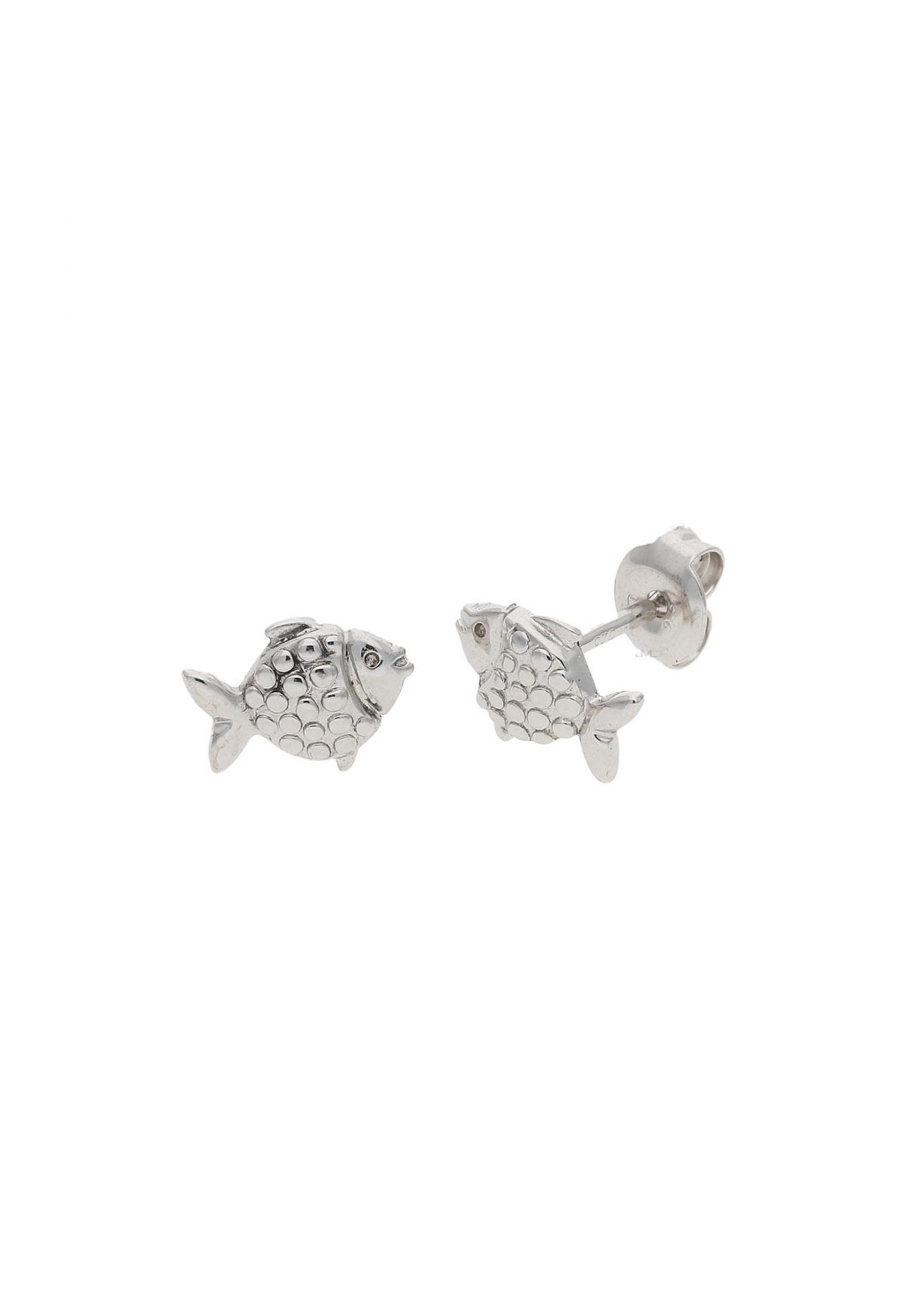 JuwelmaLux Paar Ohrstecker Ohrstecker Silber Fisch Ohrringe 8,4 x 6,6 mm (2-tlg), Kinder Kinderohrstecker Silber 925/000, inkl. Schmuckschachtel