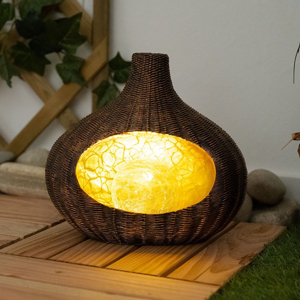 etc-shop LED Dekolicht, LED Solar Leuchte Außen Garten Deko-Licht