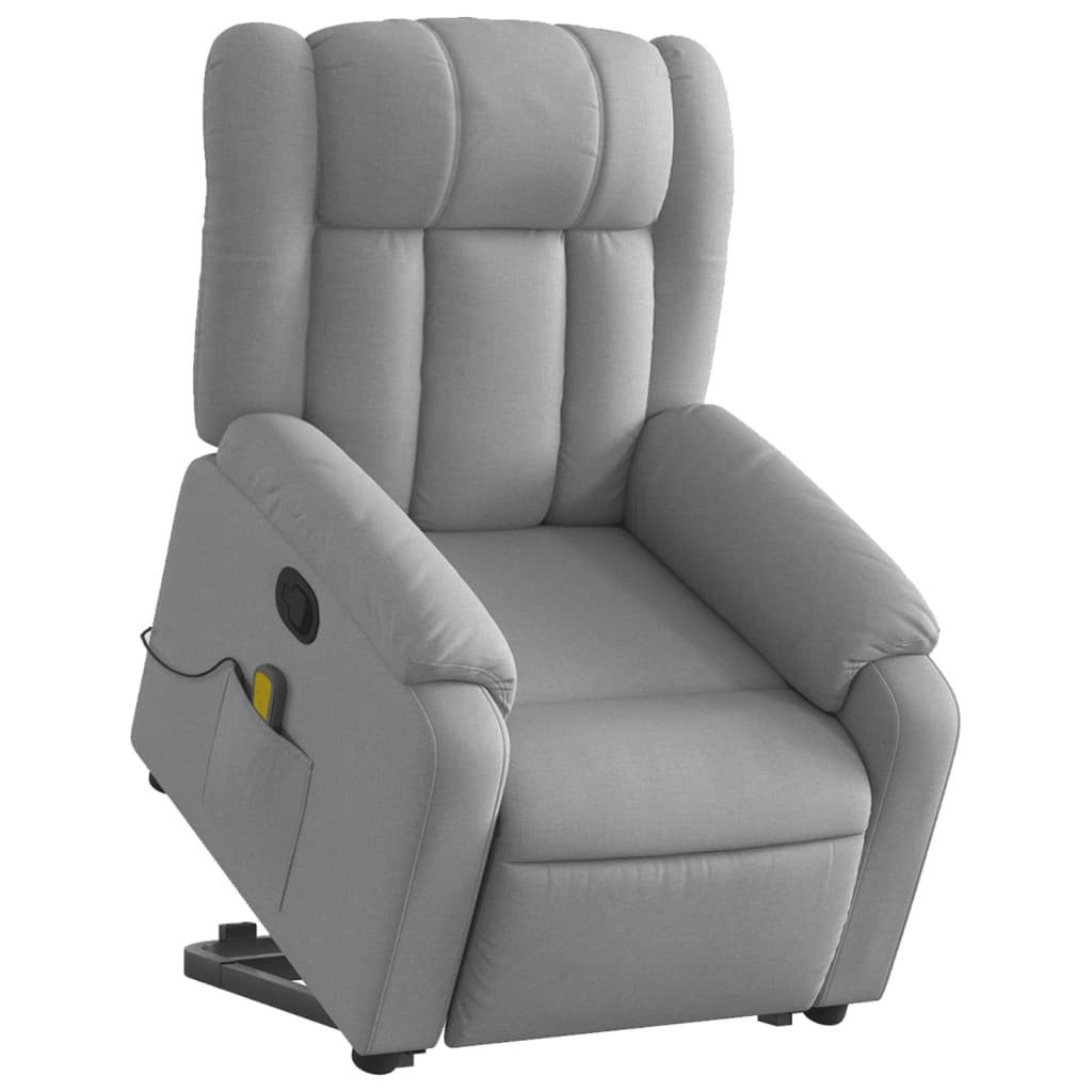 vidaXL Sessel Massagesessel mit Aufstehhilfe Hellgrau günstig online kaufen