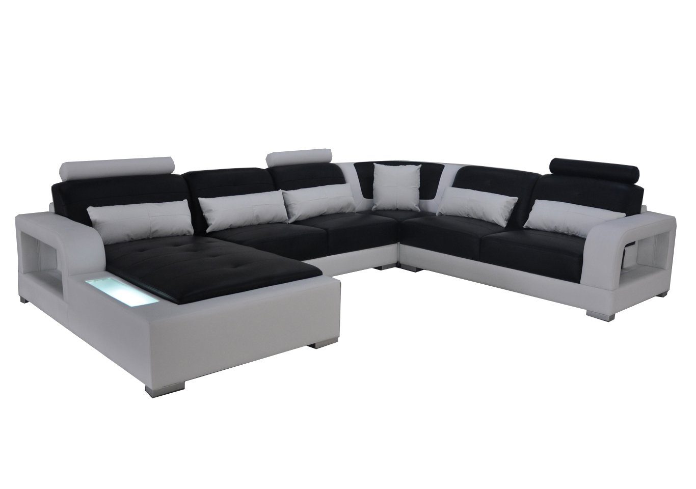JVmoebel Ecksofa, Leder Sofa Couch Wohnlandschaft Eck Designer Modern Polster UForm Sitz