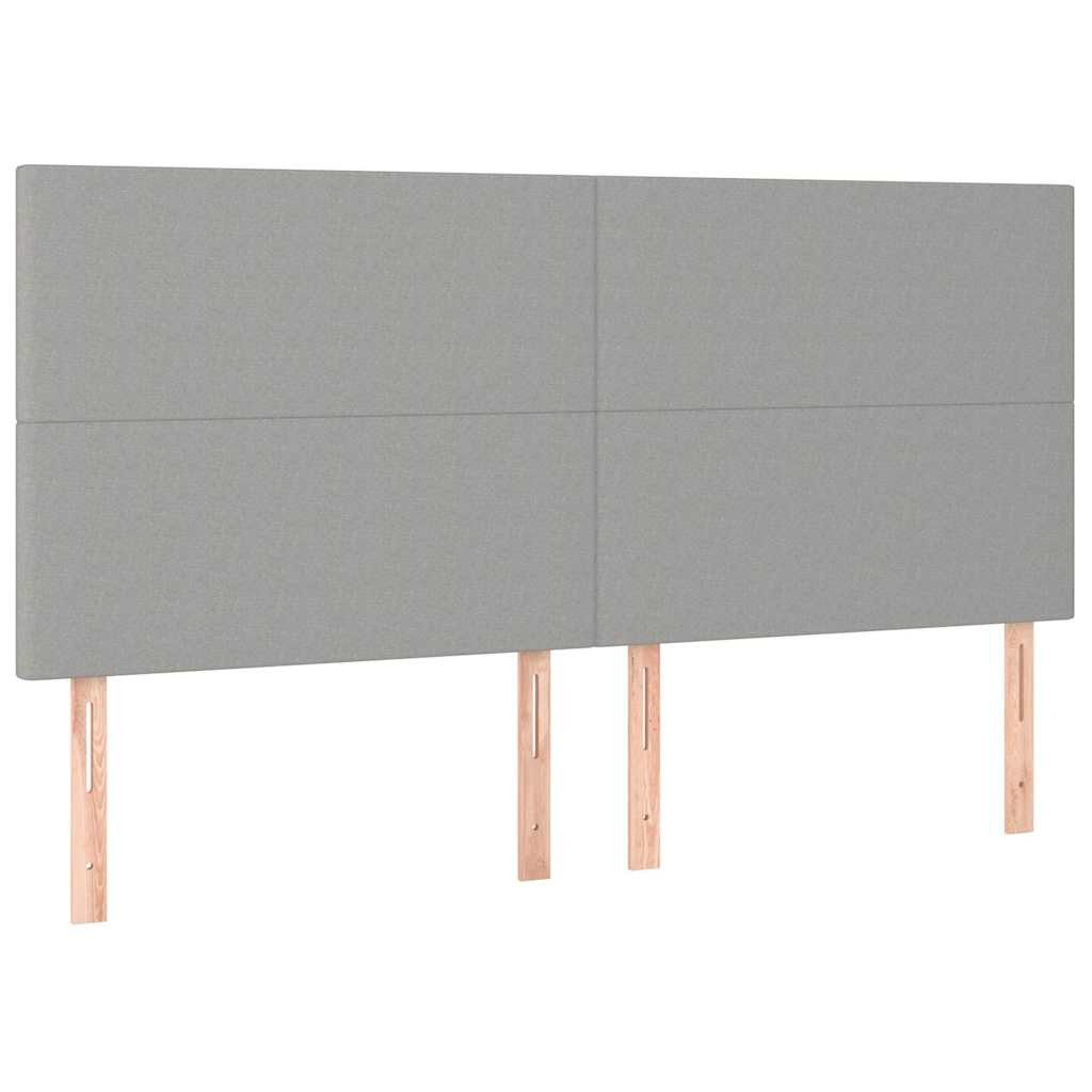 vidaXL Bett Kopfteil Hellgrau 180 x 5 x 118/128 cm Stoff (1-tlg)