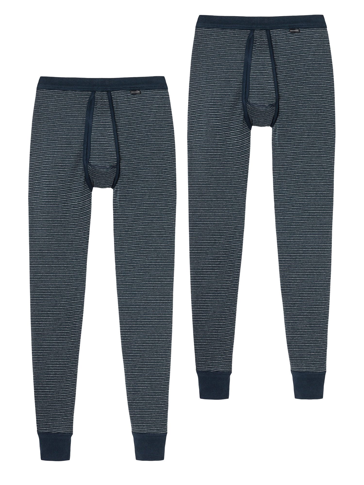 Schiesser Lange Unterhose Feinripp Melange (2-St) günstig online kaufen