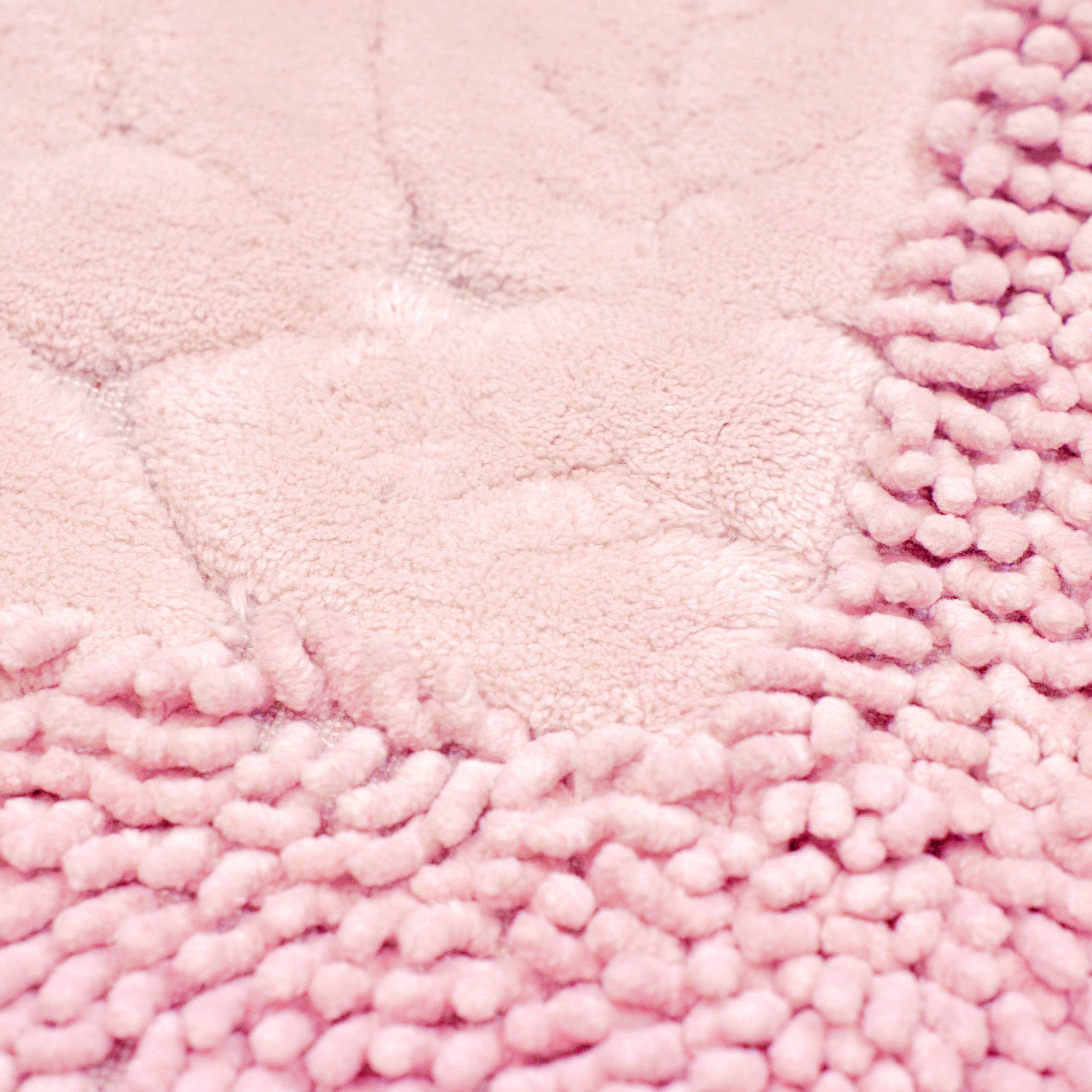 Teppich-Traum, • rechteckig, in 7.5 waschbar • teilig Teppich Set Höhe: pink, waschbar Badezimmerteppich Blätterdesign mm, 2