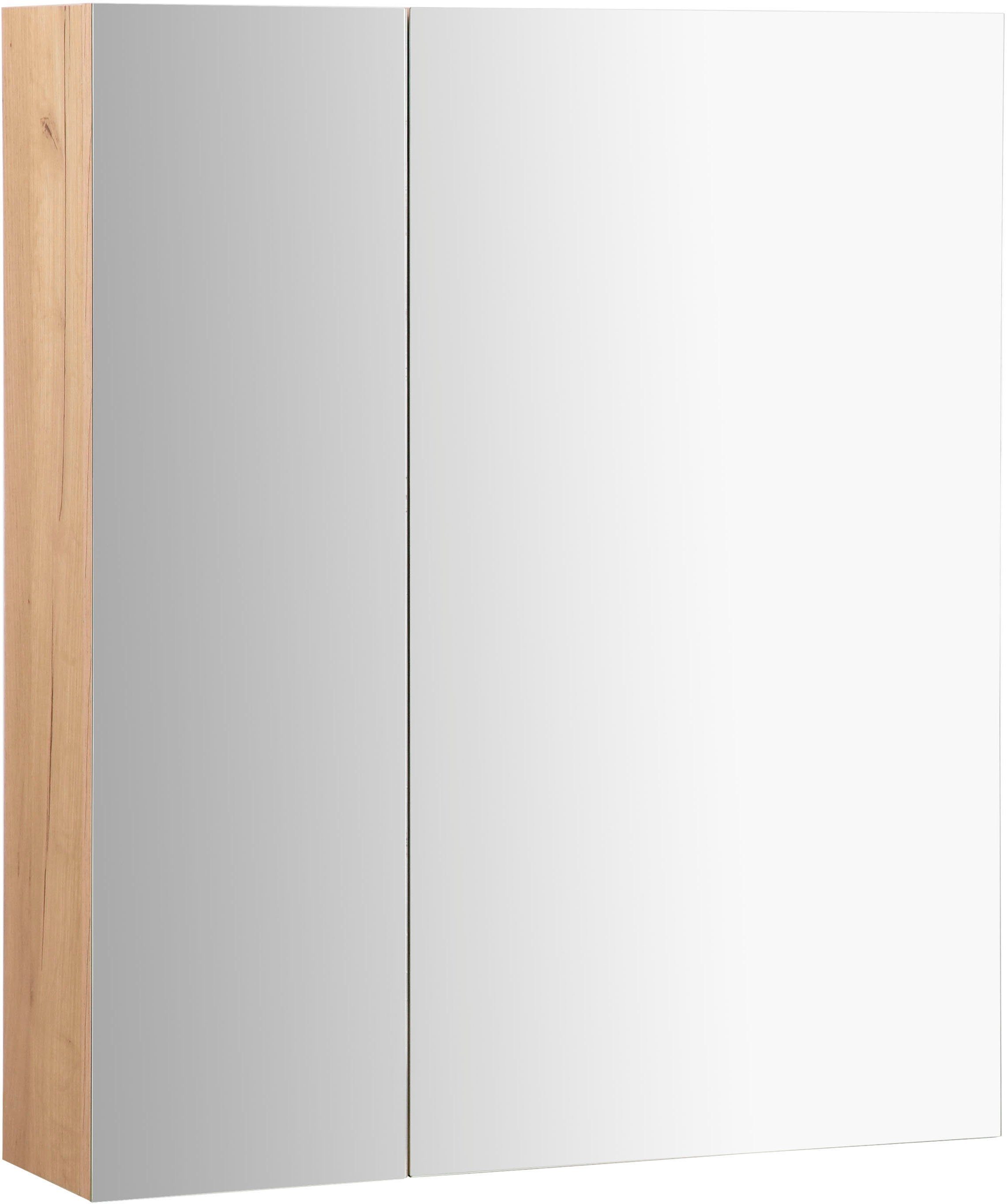 andas Spiegelschrank Lund Badschrank Schrank Bad WC Spiegel ohne LED Badezimmerspiegelschrank Spiegel Badspiegel mit 2 Türen Breite 60cm