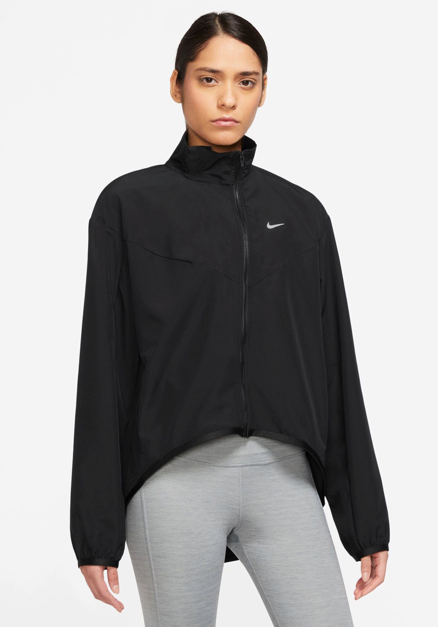 Sparsam Nike Laufjacke DRI-FIT SWOOSH WOMEN'S BLACK/COOL GREY JACKET