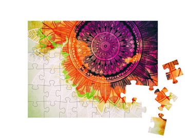 puzzleYOU Puzzle Altes geometrisches Mandala-Konzep, 48 Puzzleteile, puzzleYOU-Kollektionen Mandalas