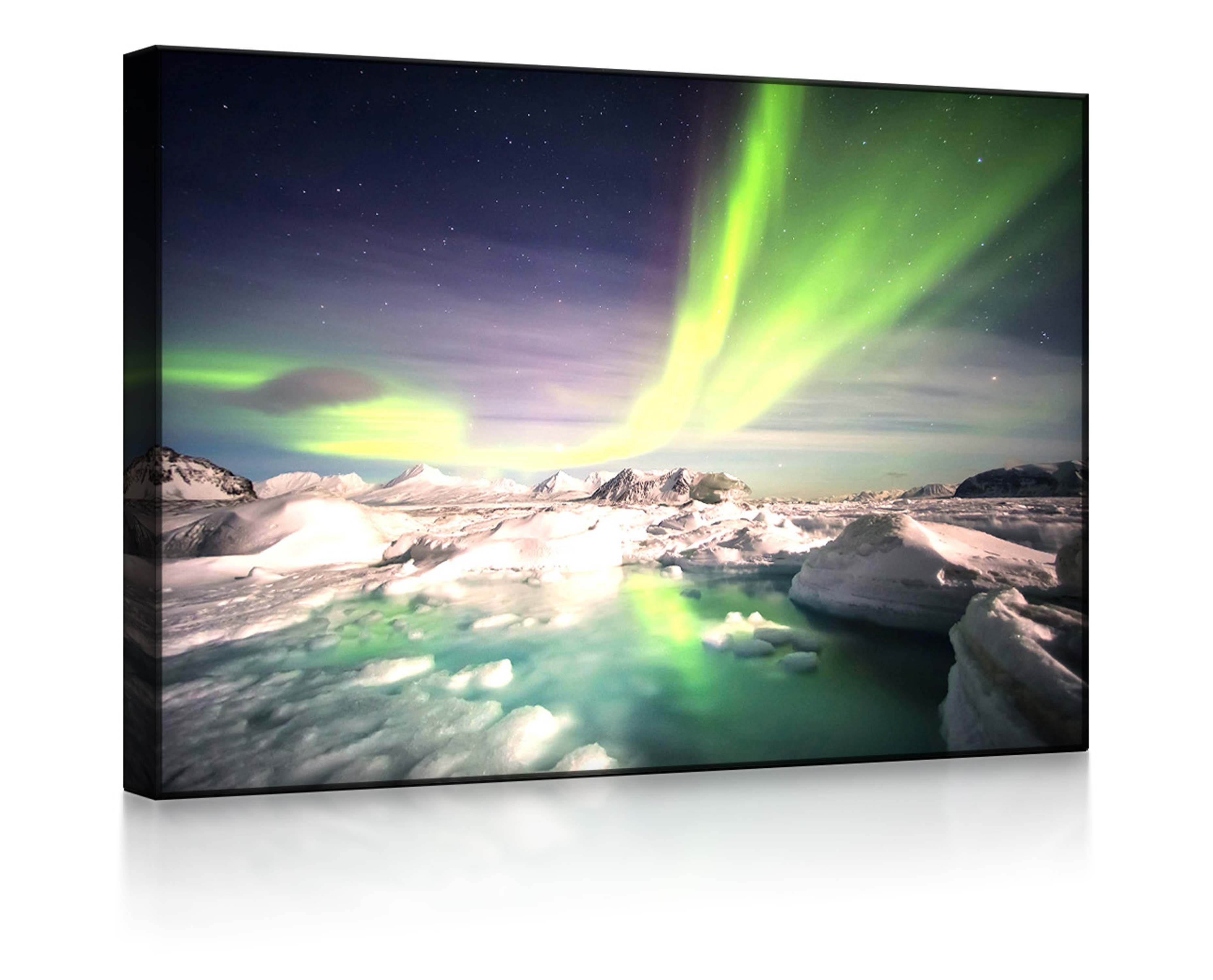 lightbox-multicolor LED-Bild Gewaltiges Polarlicht front lighted / 100x70cm, Leuchtbild mit Fernbedienung