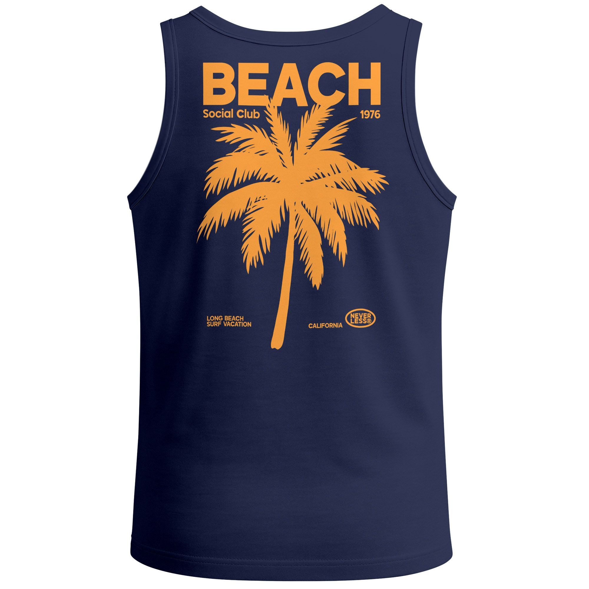 Neverless Tanktop Herren Tank-Top Backprint Beach Social Club Retro Sommer Shirt mit mit Print