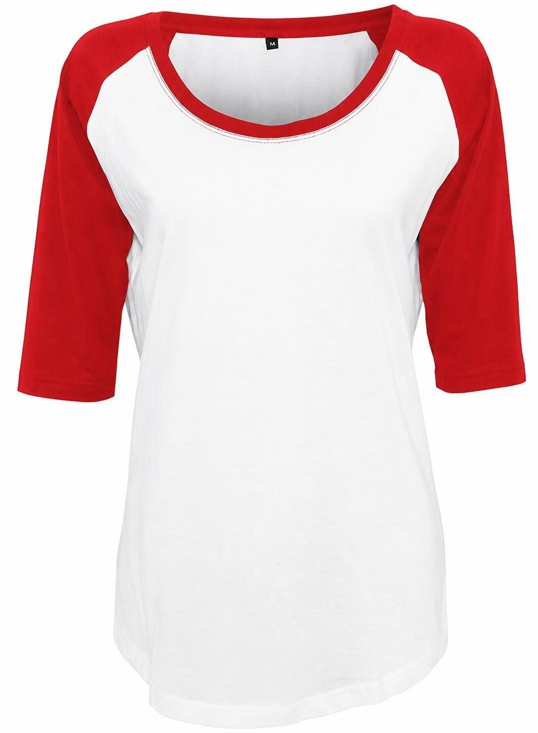 Build Your Brand Rundhalsshirt Ladies 3/4 Contrast Raglan Damen T-Shirt