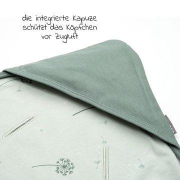Zamboo Fußsack Pusteblume - Salbeigrün, Baby Einschlagdecke für Babyschale / Maxi Cosi leichte Kuscheldecke