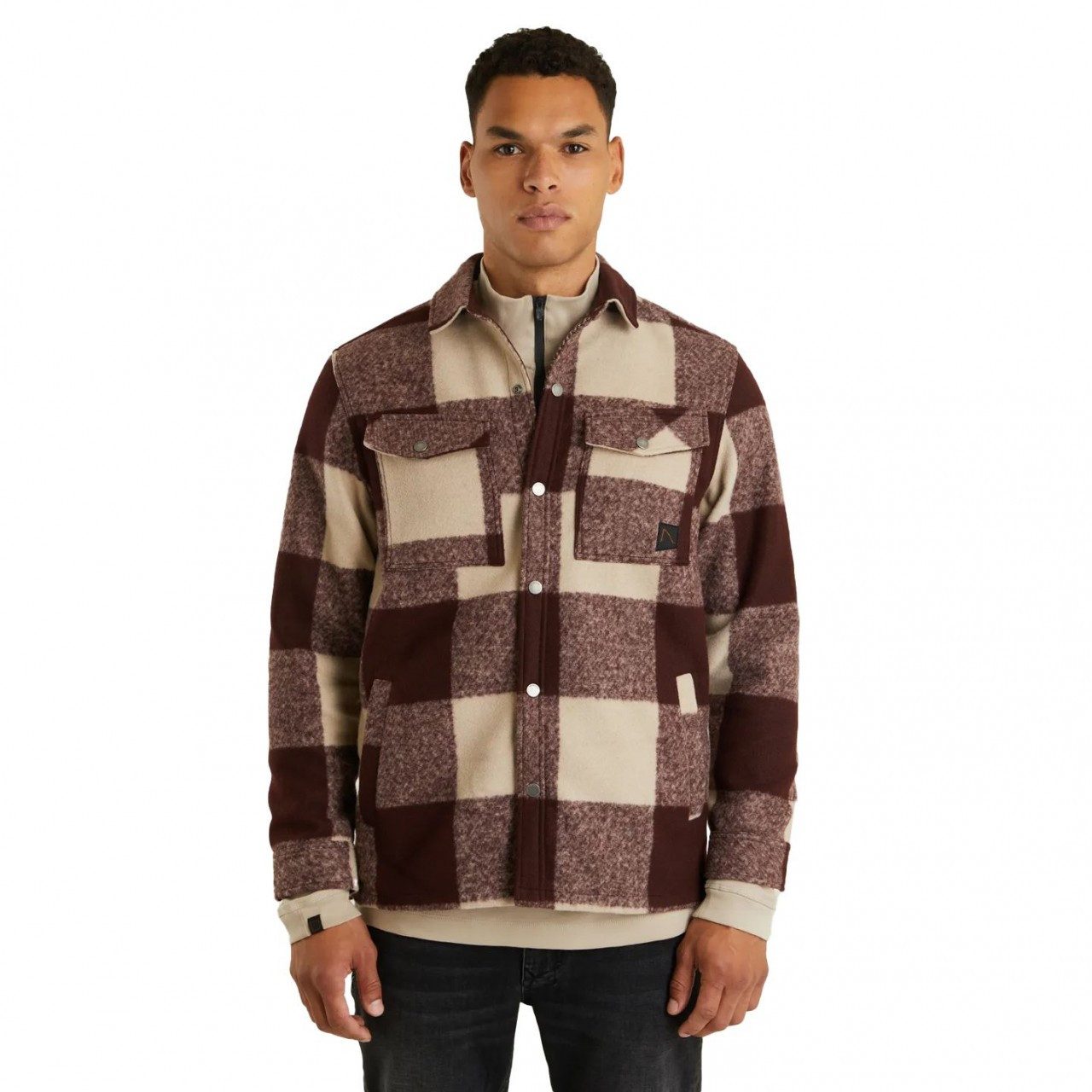 Henleyshirt Porter Boucle, rot