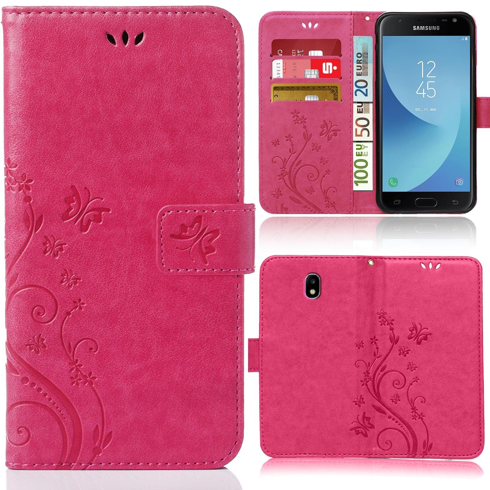 Numerva Handyhülle Bookstyle Flower für Samsung Galaxy J5 2017, Handy Tasche Schutzhülle Klapphülle Flip Cover mit Blumenmuster