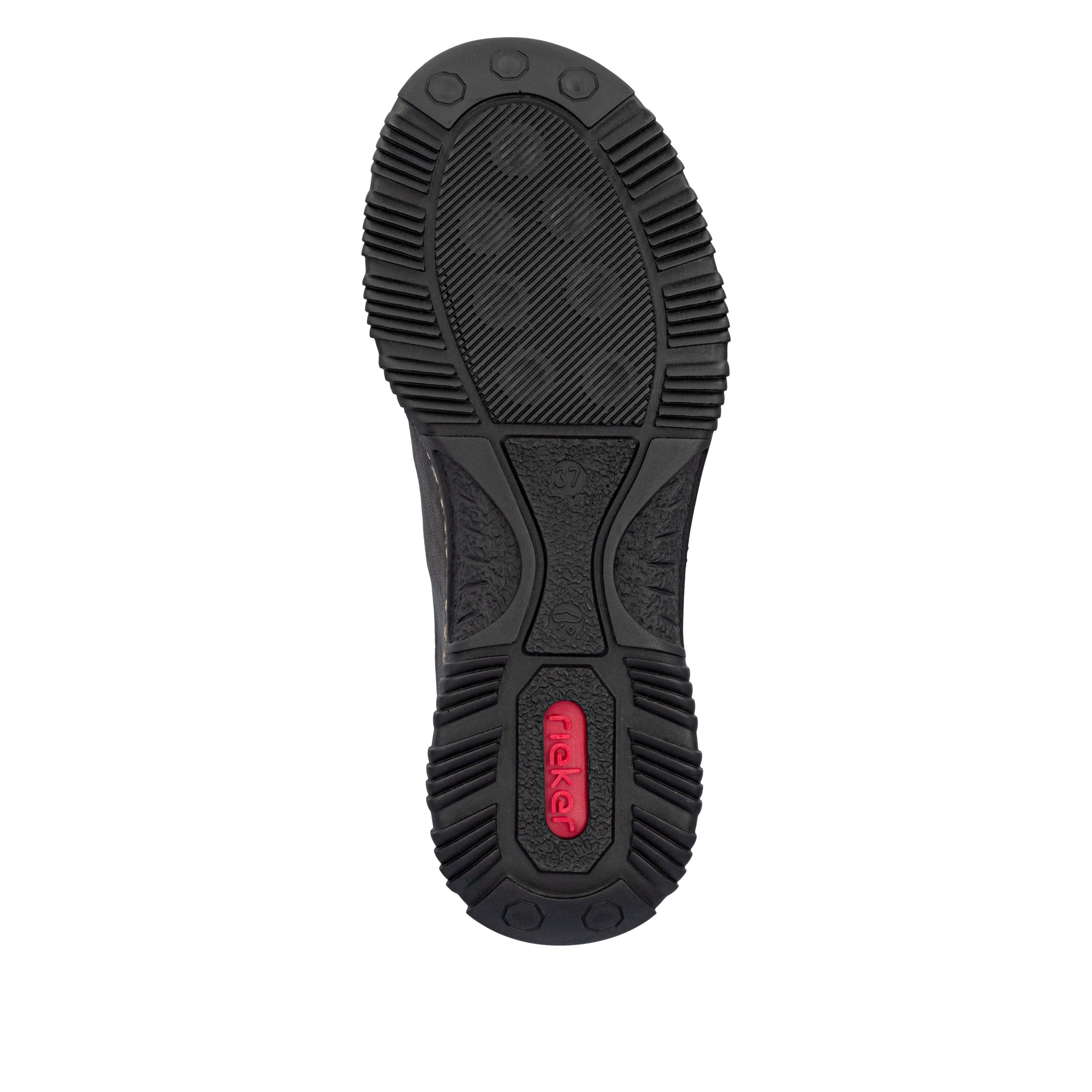 Rieker Slip-On Sneaker Freizeitschuh, Halbschuh mit Zierreißverschluss und Gummizug