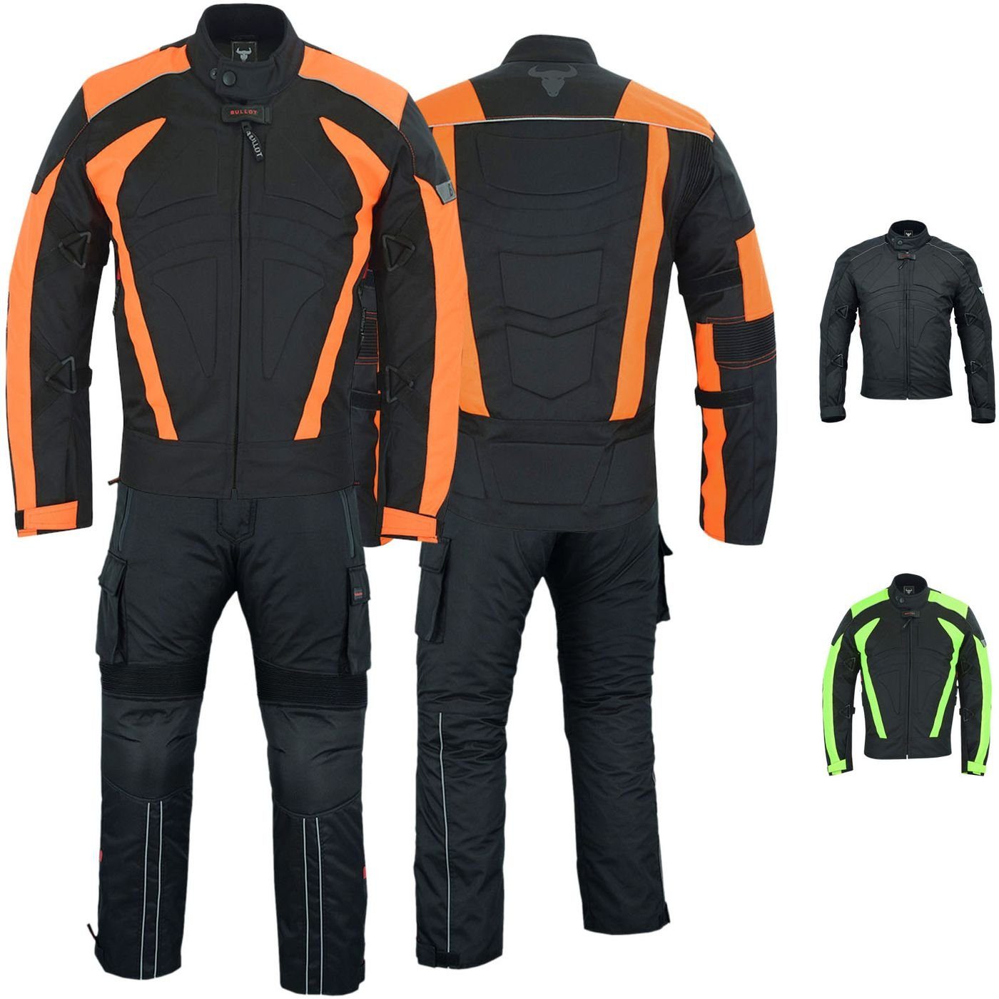 BULLDT Motorradkombi GW322K (Spar-Set, 2-tlg., mit Protektoren) BULLDT Motorradkombi Herren 2-teilig kurze Jacke CE2 Protektoren