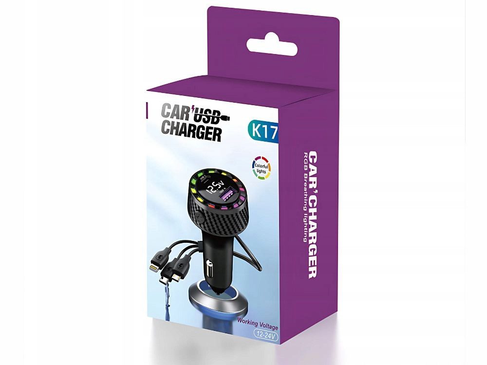 VERK GROUP Auto Ladegerät USB-C USB-A KFZ Ladeadapter 45W Zigarettenanzünder Autobatterie-Ladegerät (1-tlg., 45 W Gesamtleistung, LCD-Spannungsanzeige) – Bild 5 von 5