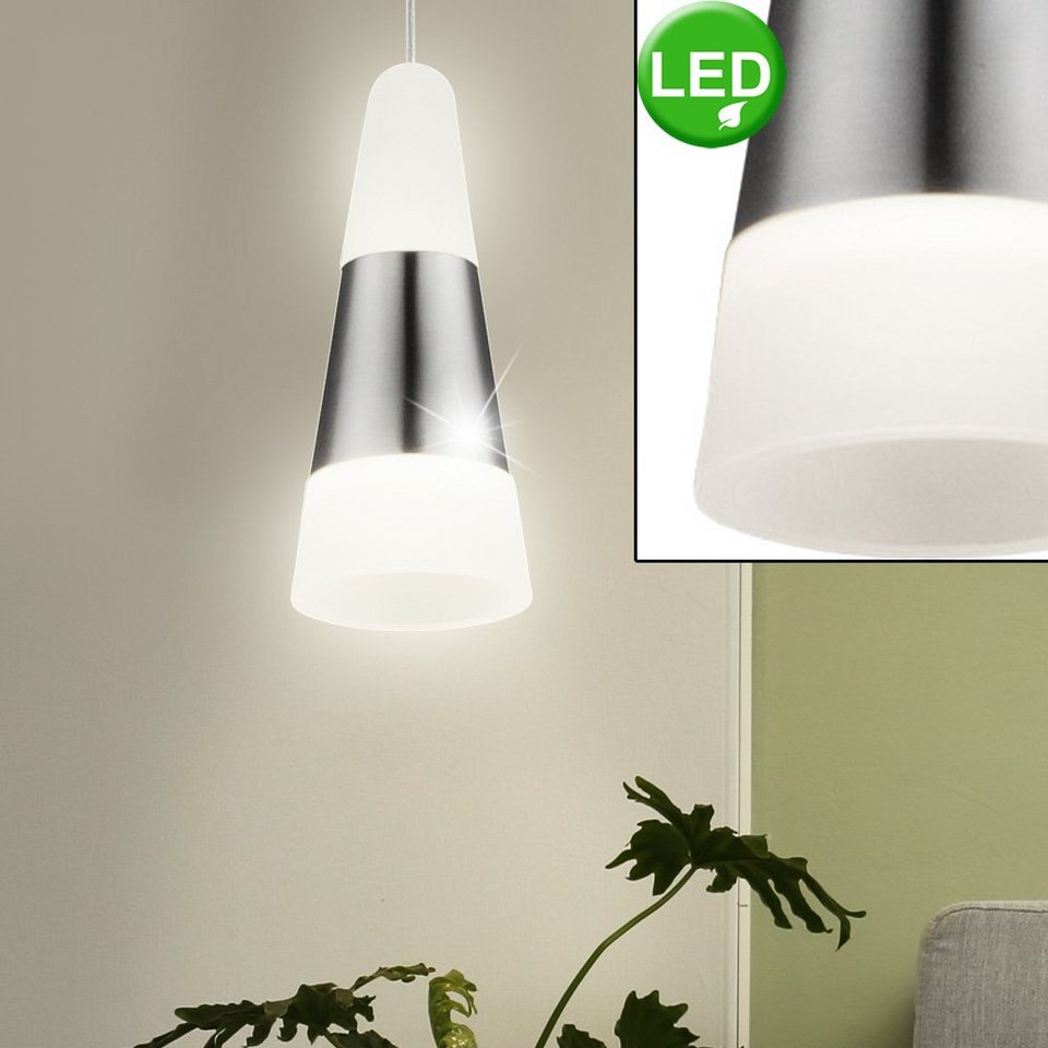 Globo LED Pendelleuchte, LED-Leuchtmittel fest verbaut, Warmweiß, LED  Pendelleuchte, nickel matt, Höhe 100 cm, FRISO