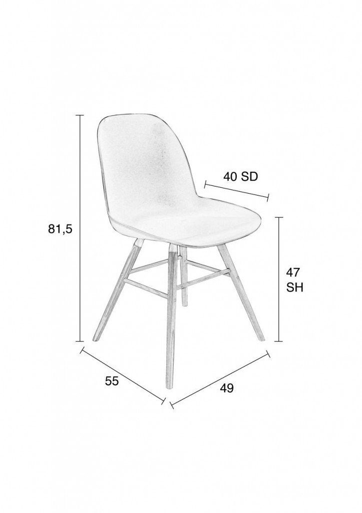 in Dunkelgrau ALBERT - Designerstuhl Zuiver von KUIP Esszimmerstuhl ZUIVER Esszimmerstuhl