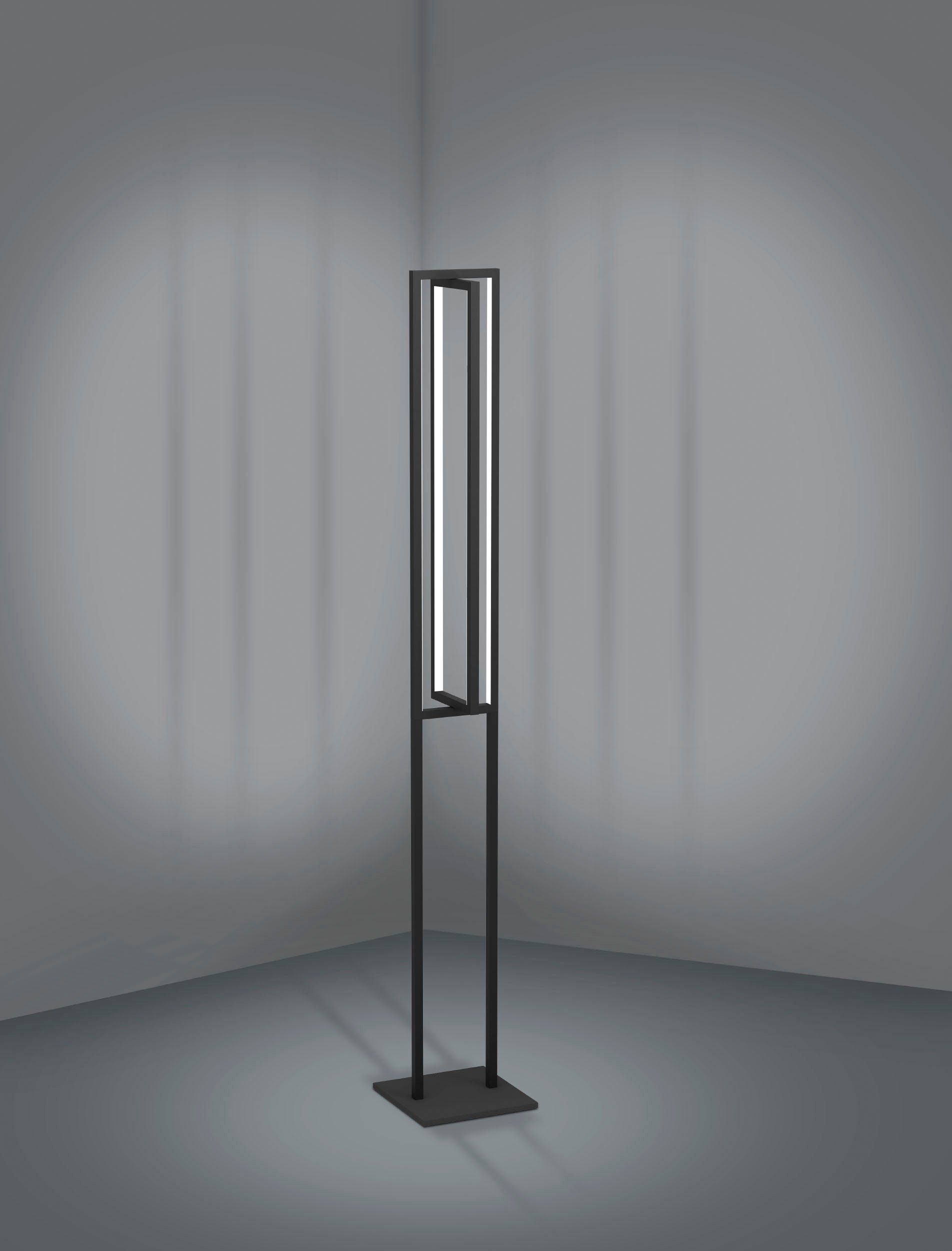 EGLO Stehlampe warmweiß SIBERIA, kaltweiß schwarz - Stehleuchte 34W Stahl - - warmweiß integriert, aus kaltweiß, fest in - LED