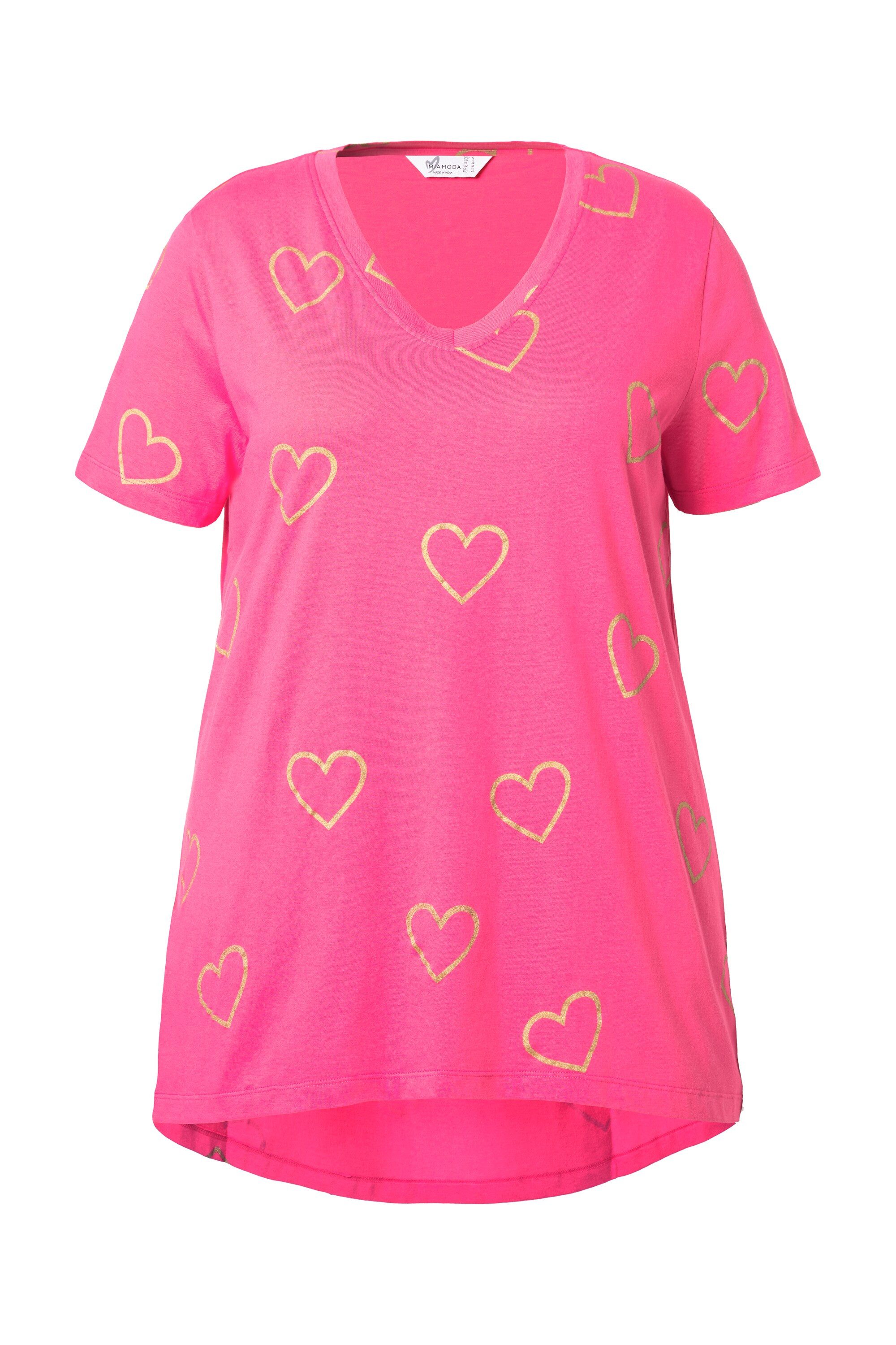MIAMODA T-Shirt T-Shirt A-Linie glänzendes Herzmuster günstig online kaufen