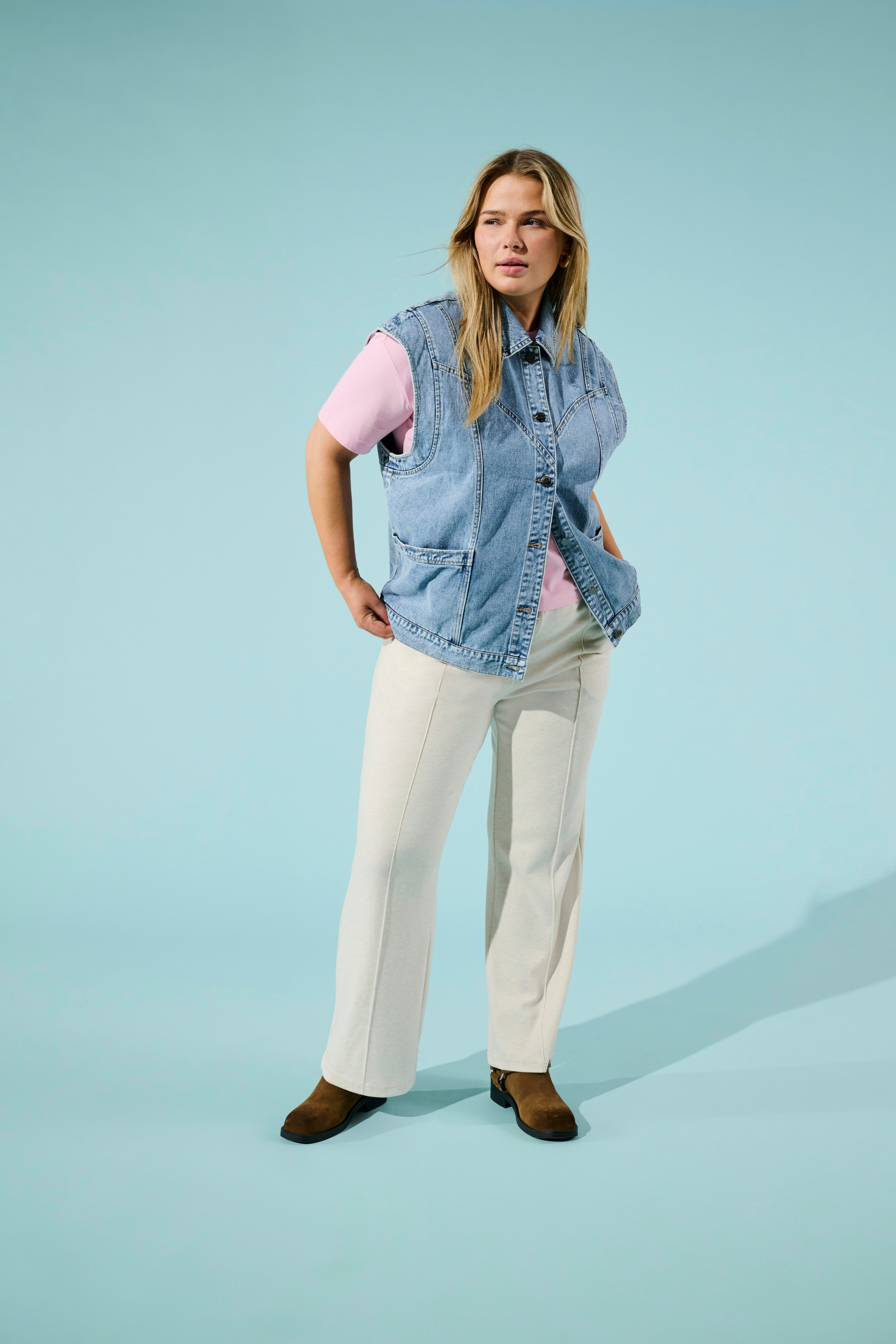 ONLY CARMAKOMA Jerseyhose CARGRETCHEN LONG WIDE PANT JRS