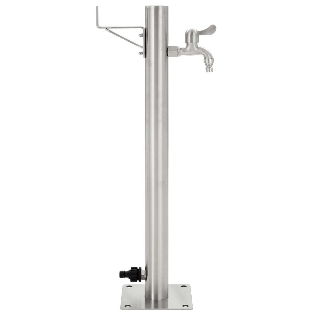 vidaXL Wassertank, Garten-Wassersäule Edelstahl Rund 65 cm