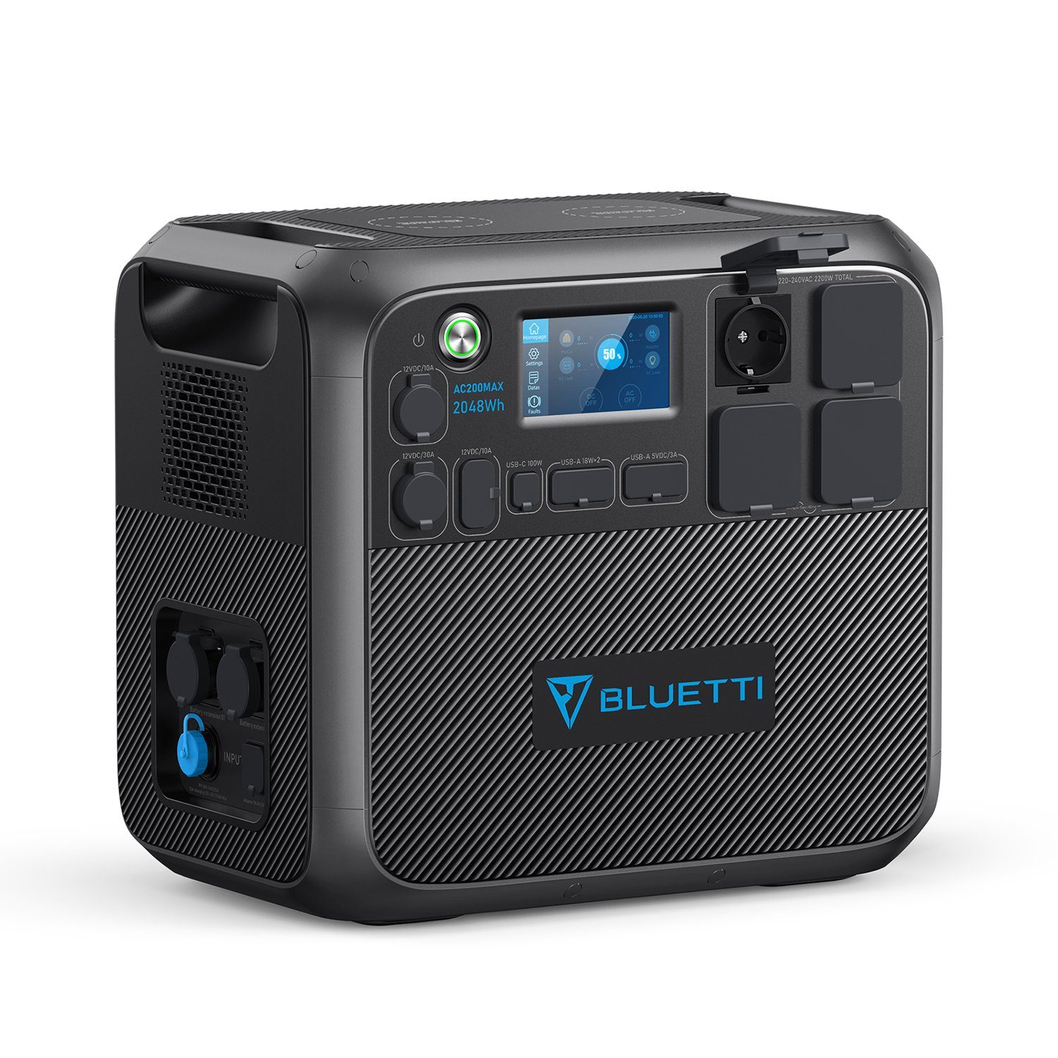 BLUETTI Stromerzeuger AC200MAX 2048Wh/2000W Solargenerator, 2,20 in kW, (Power Generator kit, 1-tlg., mit 4 2200W AC Steckdose), LiFePO4 Batterie Powerstation für Stromausfall, Reise