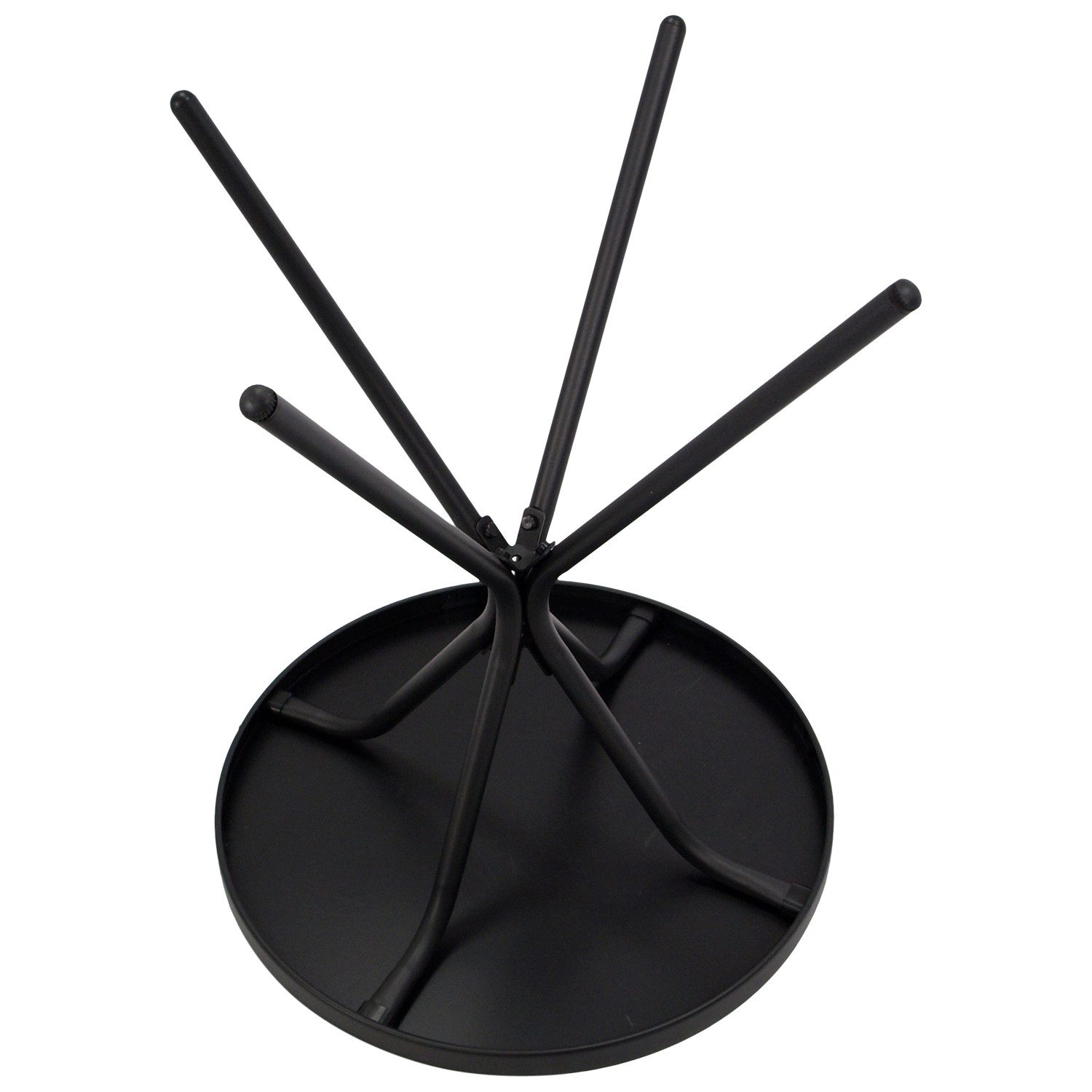 DEGAMO Gartentisch MILANO, 60cm rund, Metall anthrazit, Glasplatte schwarz