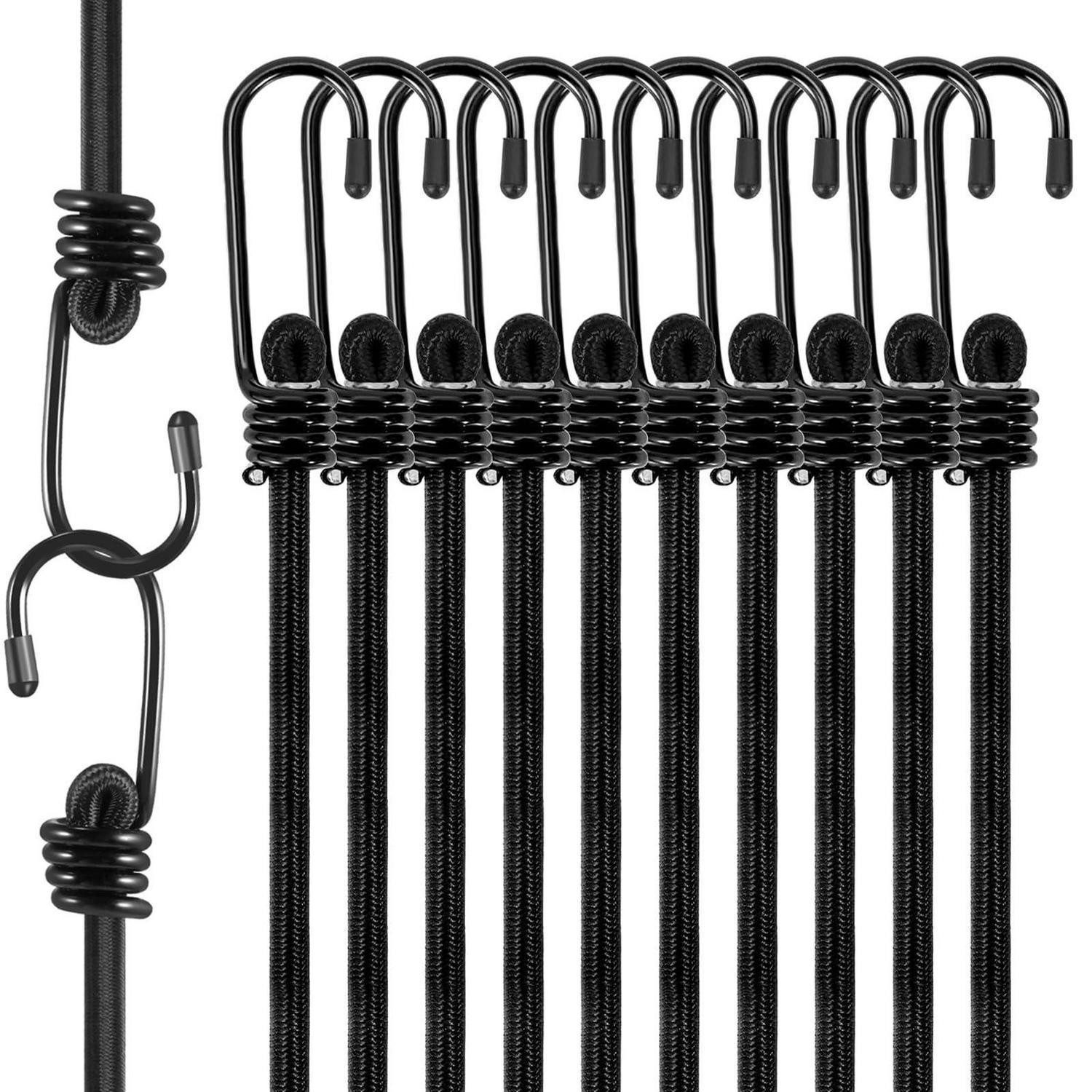 LuxusKollektion Abspannleine Spanngummi mit Haken 45cm 35kg (12-tlg)