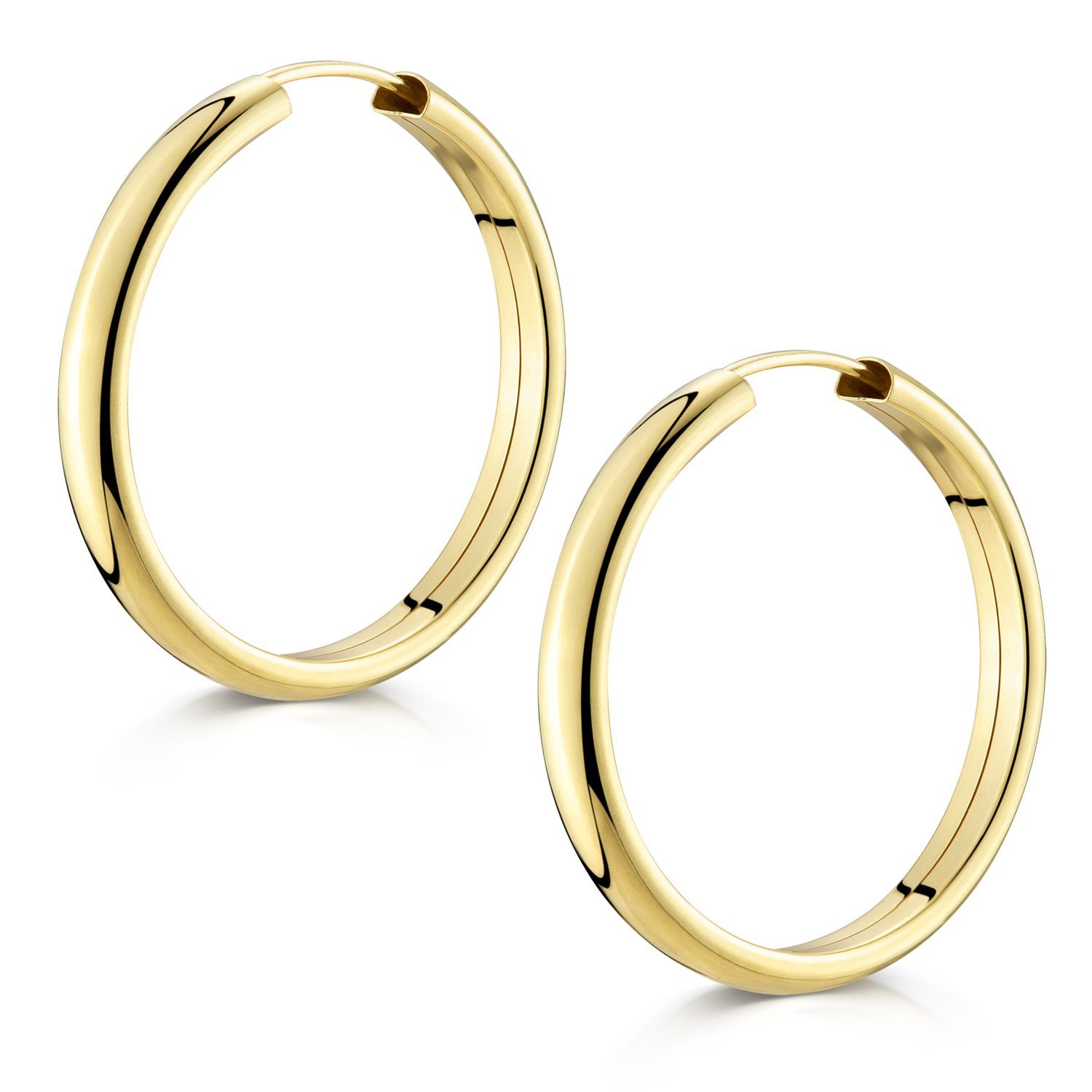 Materia Paar Creolen Damen Ohrringe Gold breit Ø30mm SO-81, Sterlingsilber, günstig online kaufen