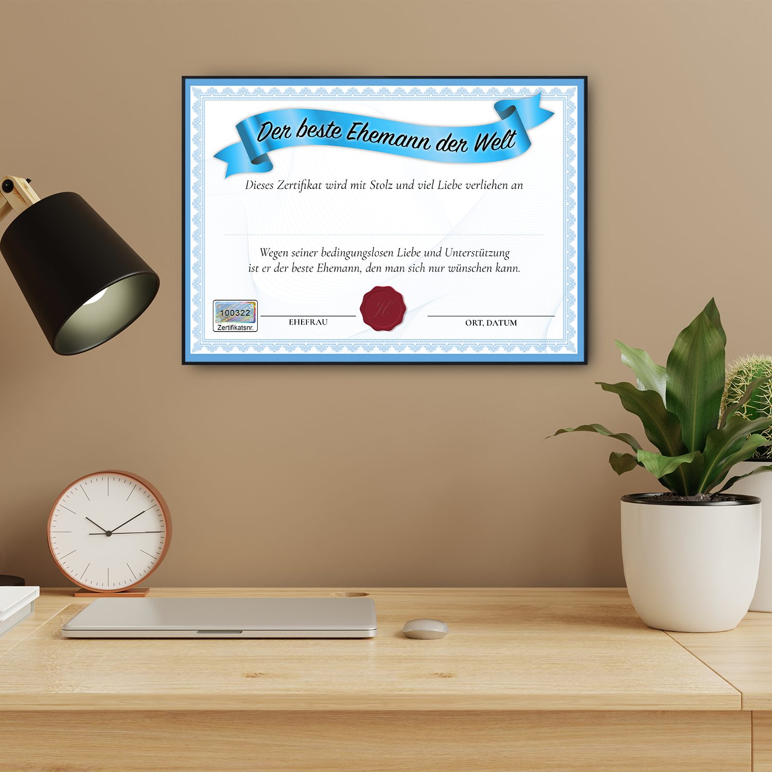 Tigerlino Poster Bester Ehemann Geschenk Geburtstag Ehe Urkunde Valentinsta günstig online kaufen