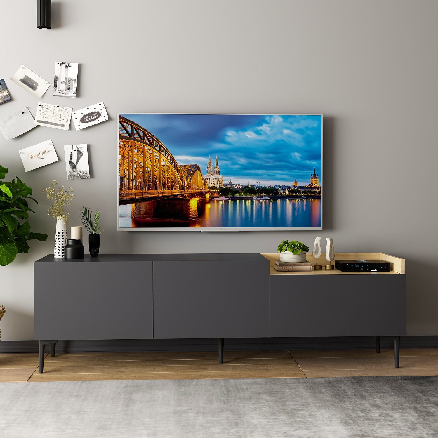 Skye Decor TV-Schrank Schränke, 48x160x37 cm, 100% Melaminbeschichtete Partikelplatte