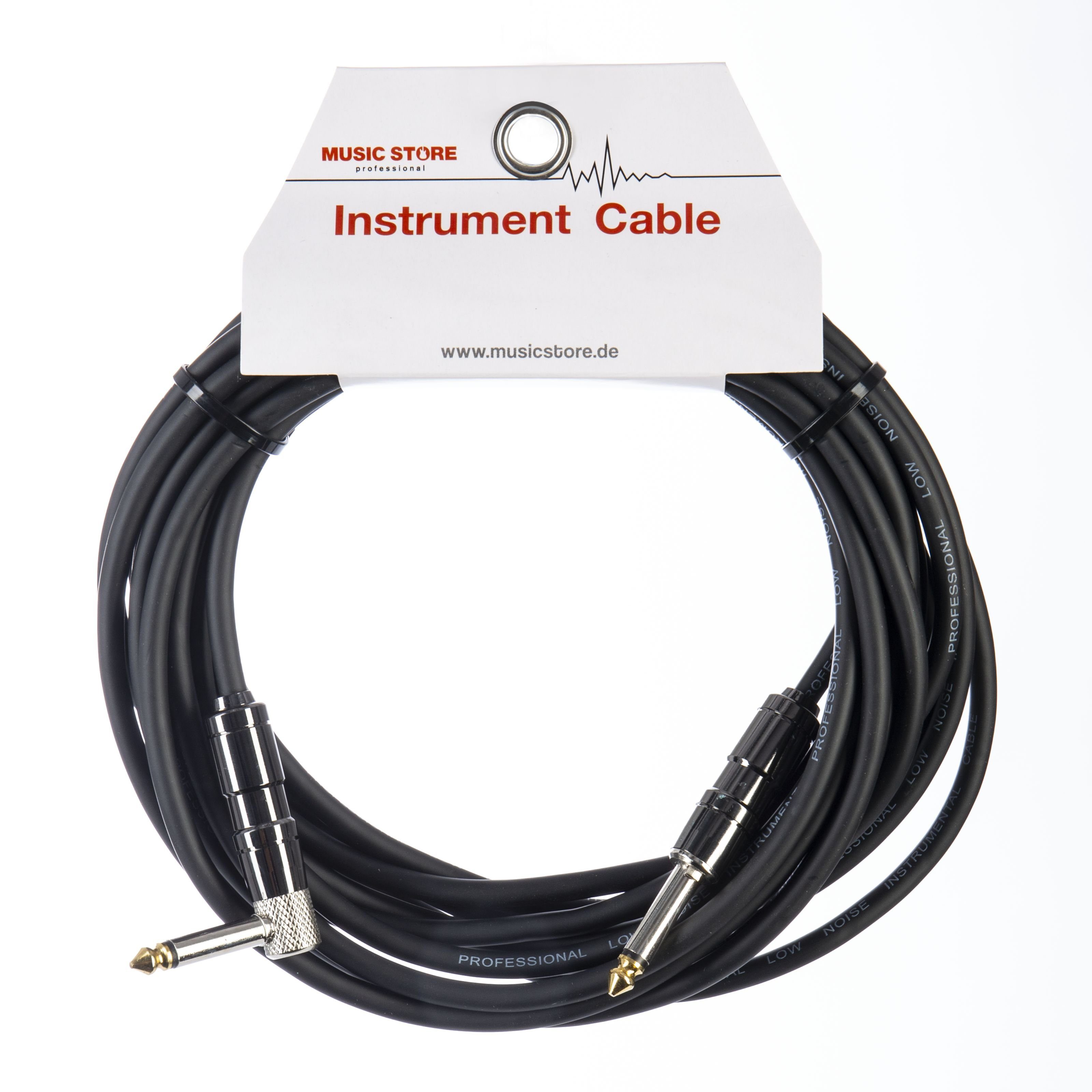 MUSIC STORE Instrumentenkabel, Instrumentenkabel, Gerade Winkel 6m, Goldbeschichtete Kontakte