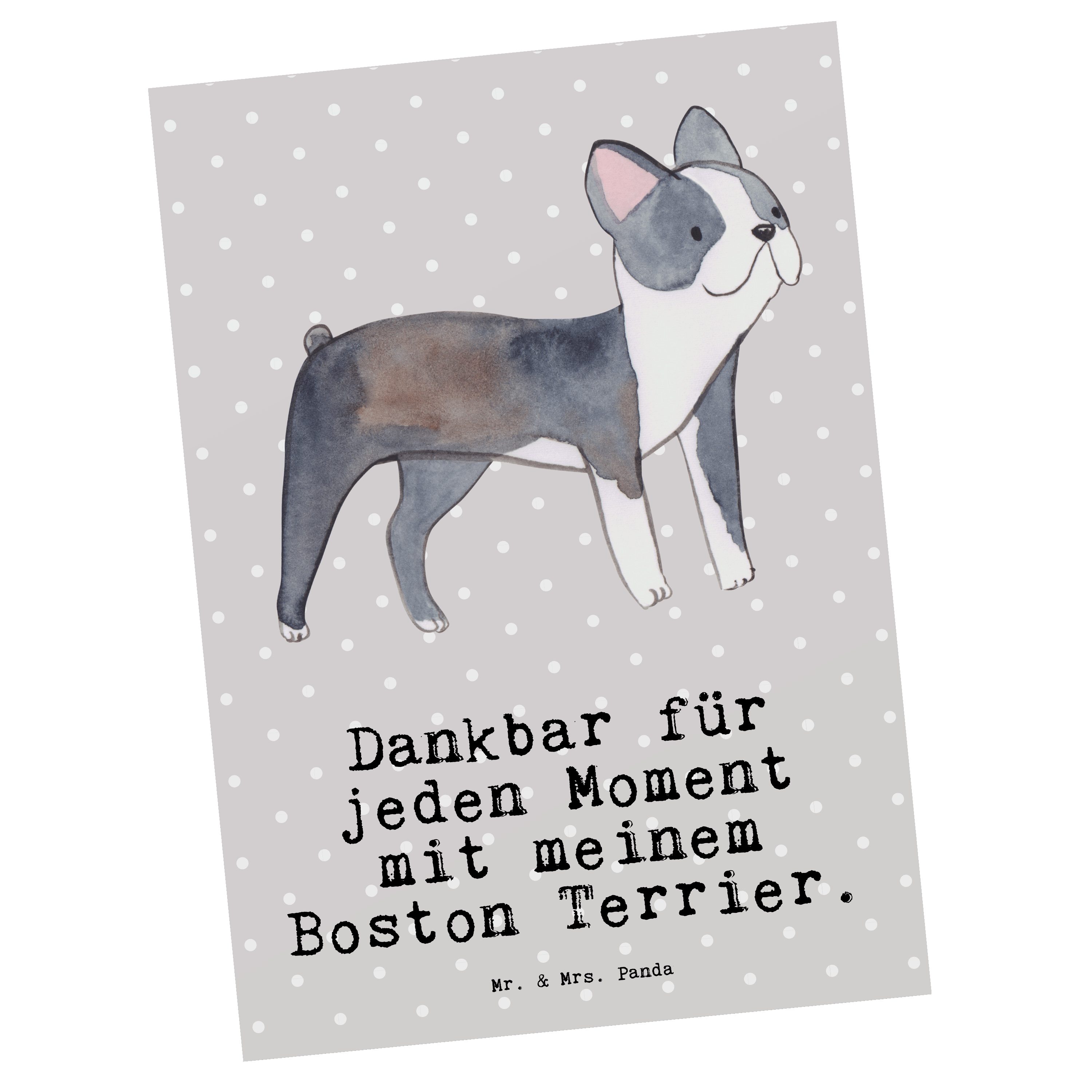 Grau Panda Geschenk, Postkarte Moment - & Pastell - Mr. Terrier Boston Geschenkkarte, Mrs. Gebur