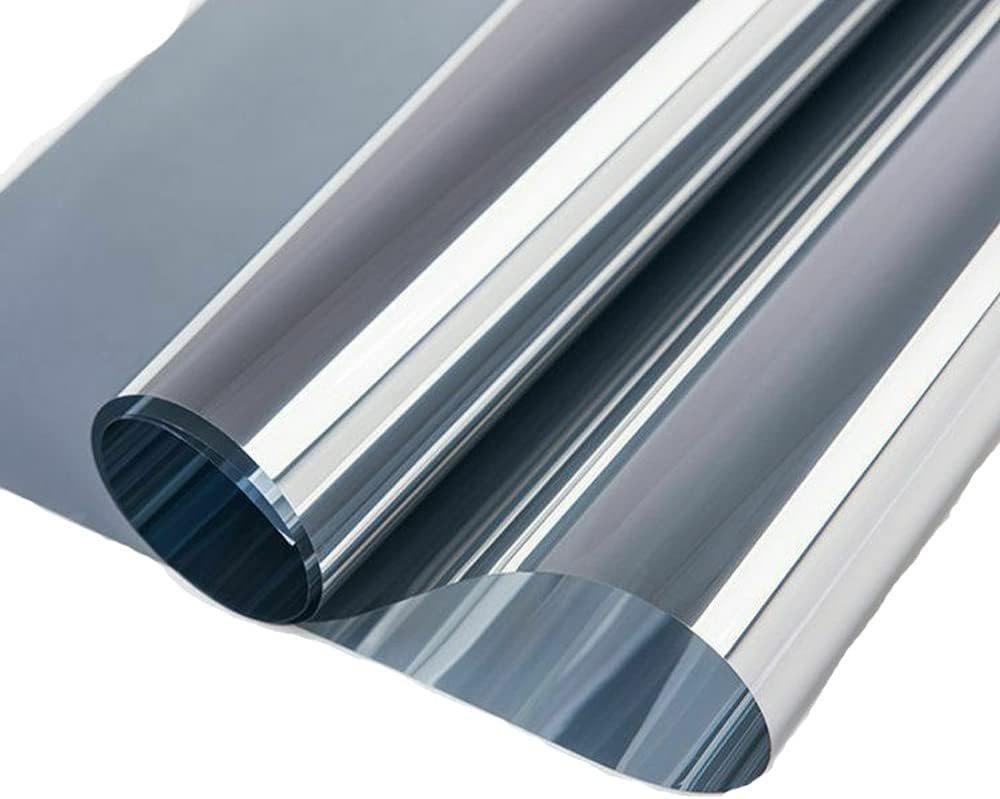 Minicloss Sonnenschutz-Fensterfolie UV-Schutz Sonnenschutzfolie Fenster innen oder außen, Spiegelfolie Fenster Sichtschutz Selbstklebend Fensterfolie