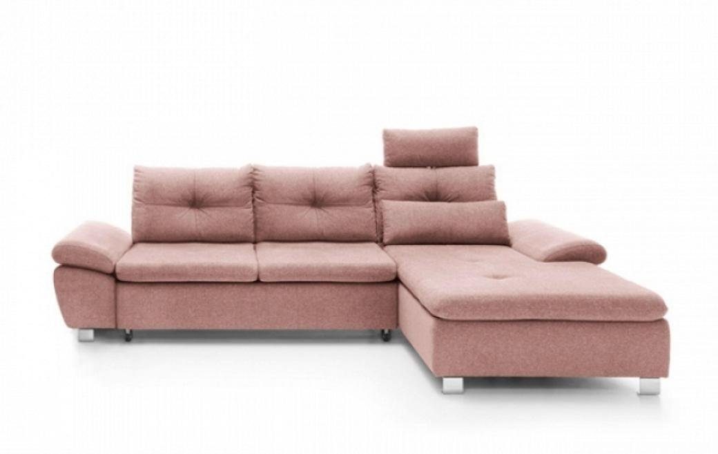 2 Europe Teile, Polstersofa in Made Form Couch Ecksofa L JVmoebel Ecksofa Rosa Luxus Sofa Sitz,