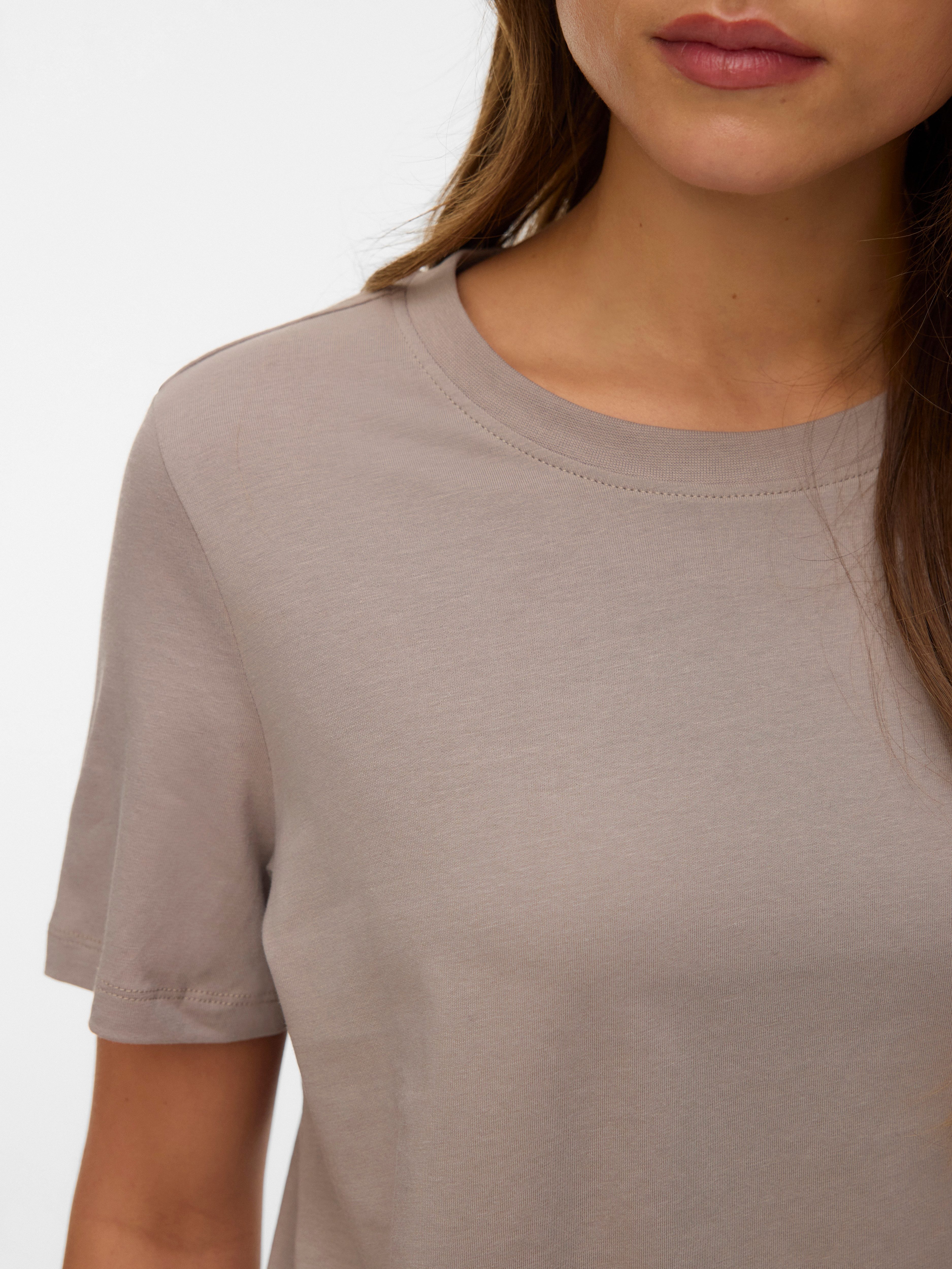 Vero Moda Kurzarmshirt VMPAULINA SS T-SHIRT GA JRS NOOS Baumwolle, regular fit