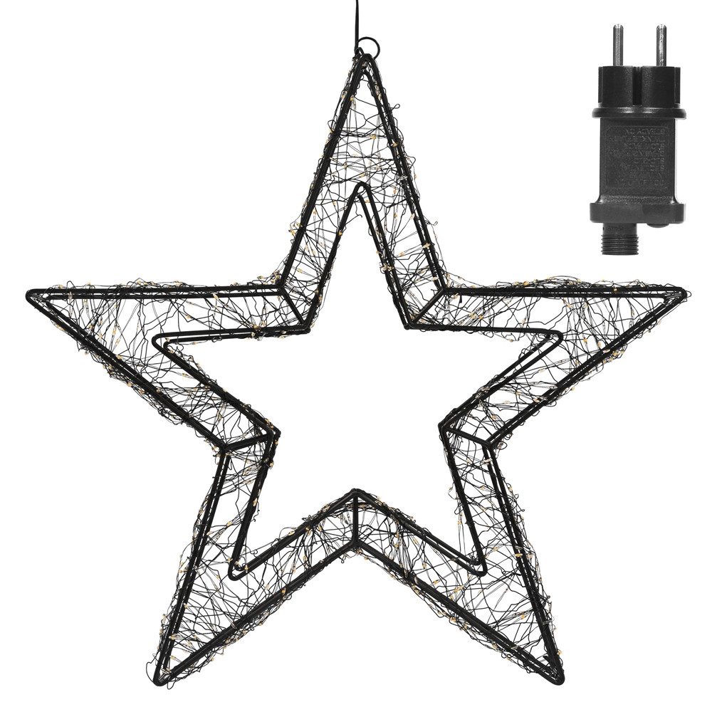 ECD Germany LED Stern Weihnachtsdeko Drahtstern Weihnachtsstern Dekostern für Weihnachten, Aufhängen Timer Leuchtstern 500 LEDs für Innen & Außen Extra-Warmweiß