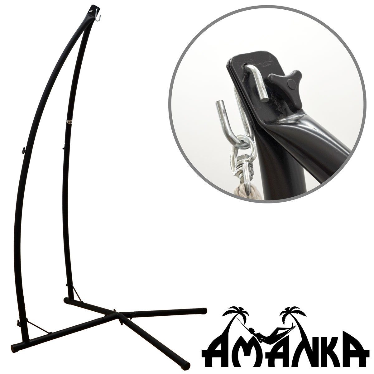 Hängestuhl Ständer Hängemattengestell Stahlrohr für AMANKA Gestell 120kg 215cm, Outdoor Hängesessel bis