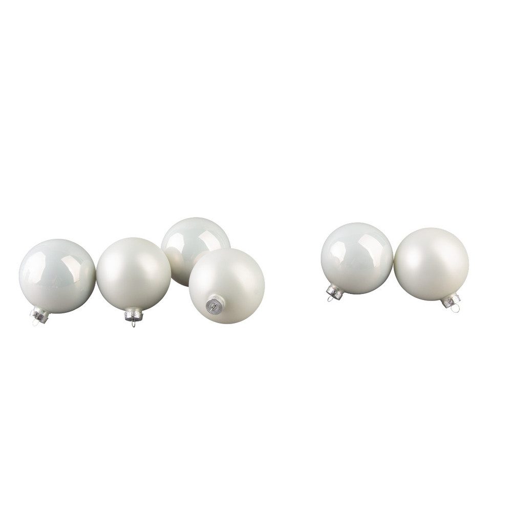 Christbaumschmuck Christbaumkugeln - winterweiß - aus Glas - 20 Stück