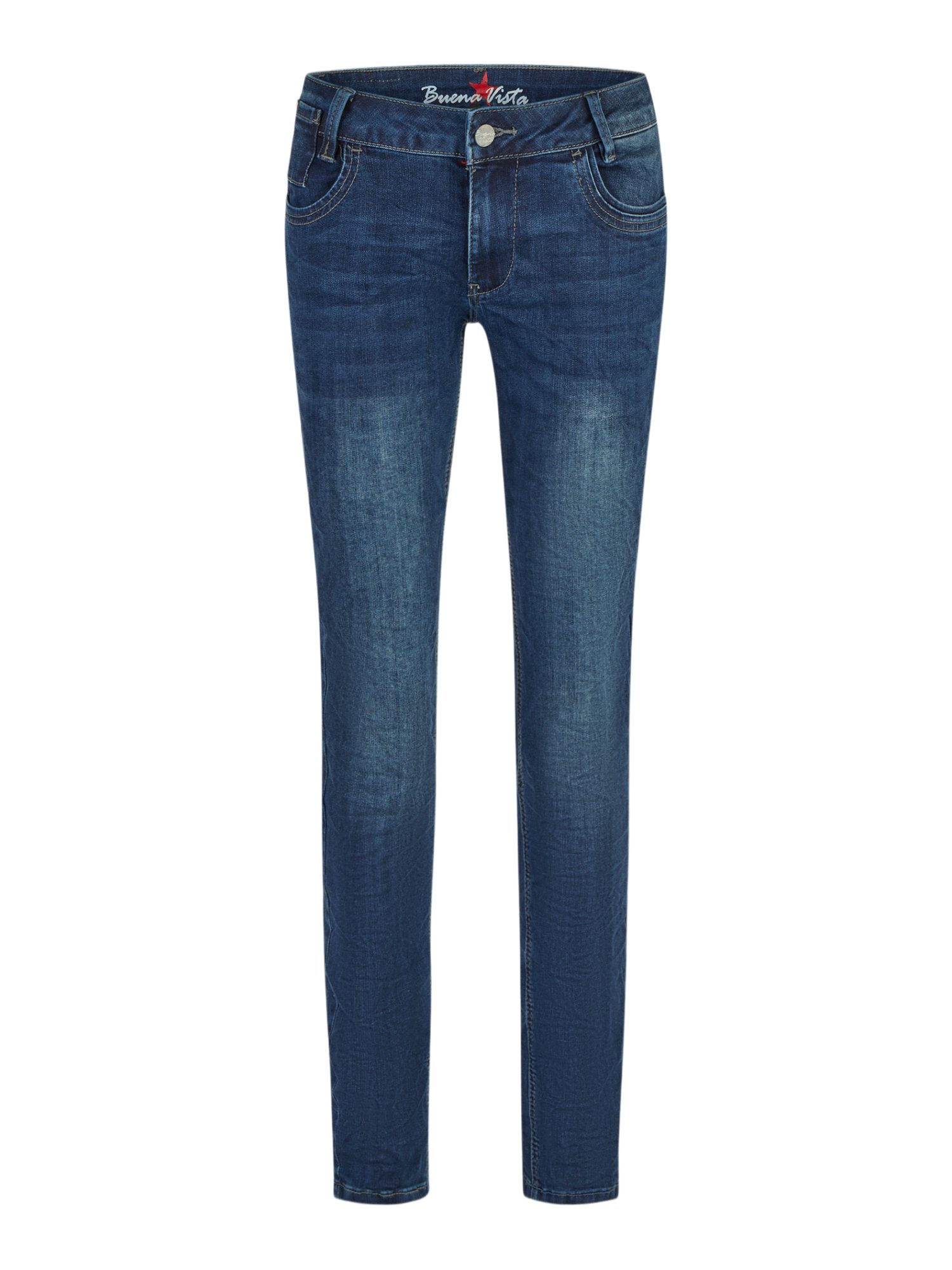 Buena Vista Stoffhose blau,Casual,Baumwolle,Unifarben,Slim Fit,Mittel