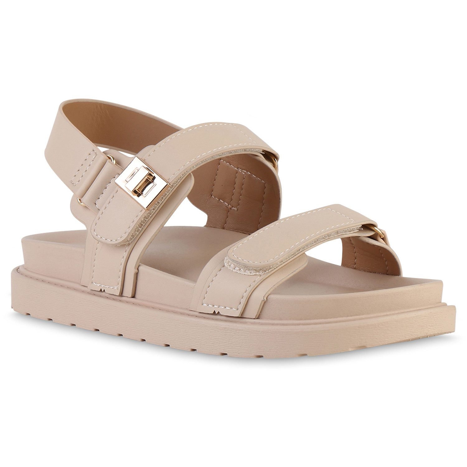 VAN HILL 841724 Sandale Damen Komfort Sandalen Bequeme Plateau Profil-Sohle günstig online kaufen