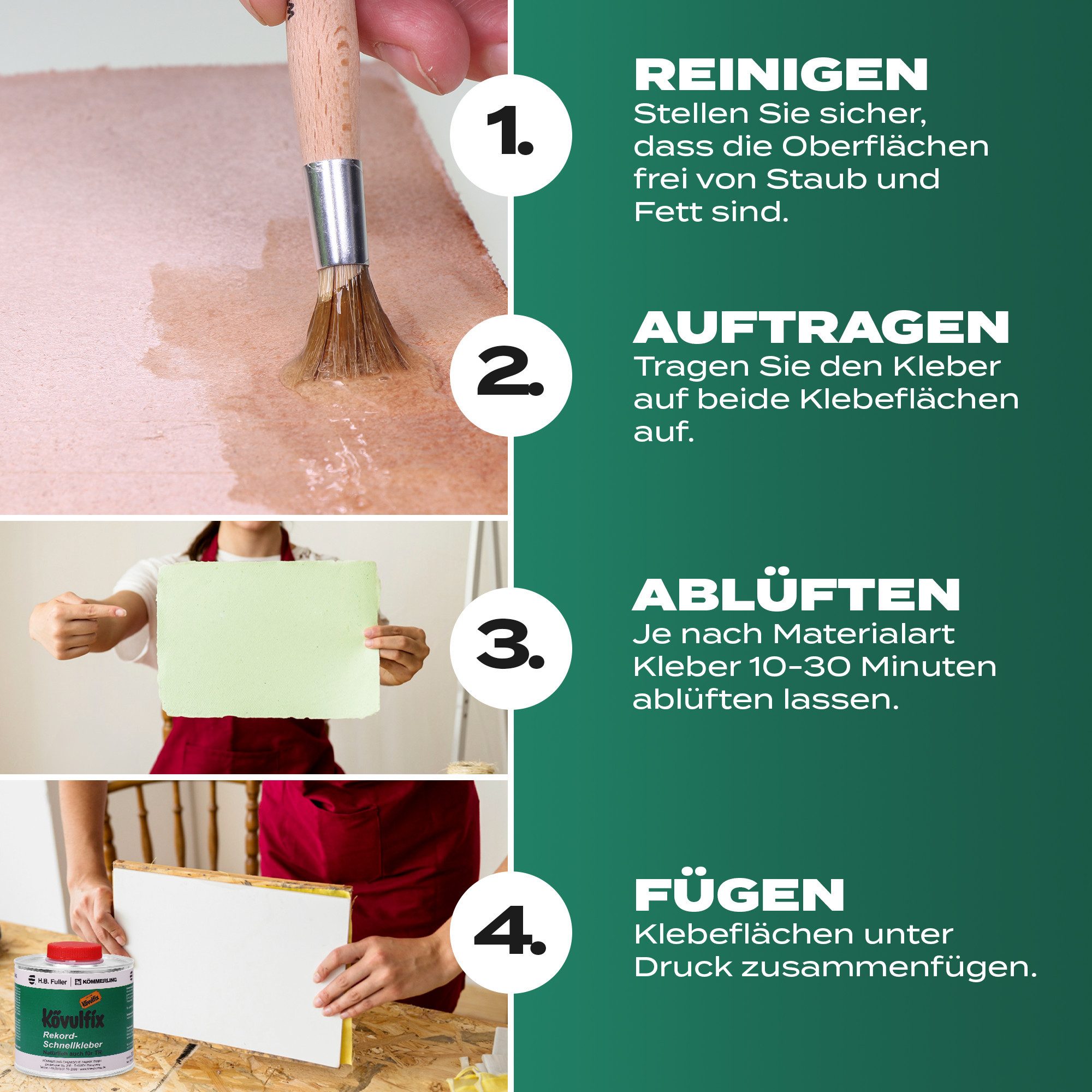 Langlauf Schuhbedarf Klebstoff Kövulfix Schuhkleber300g extra stark inklusive Langlauf Auftragspinsel, (2-tlg) – Bild 5 von 5