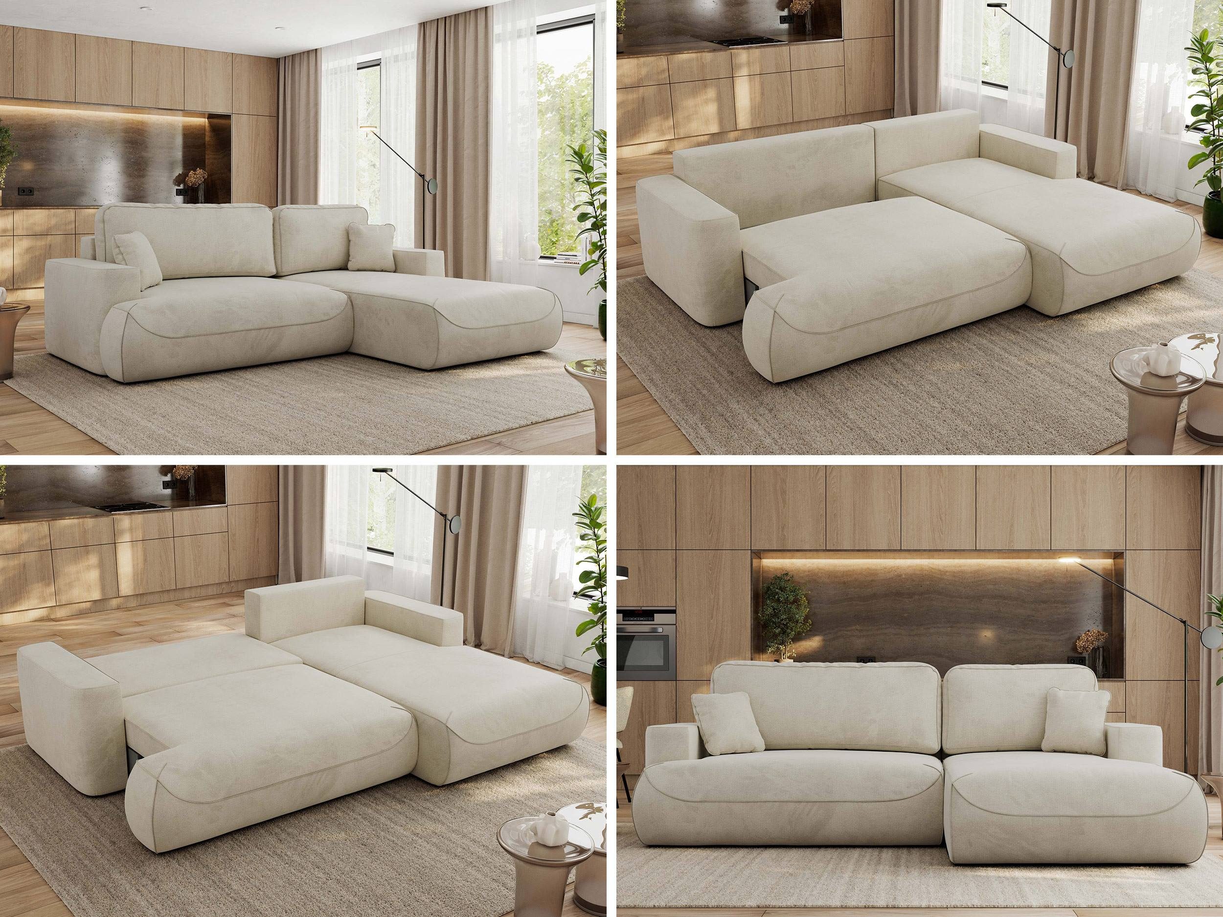 MKS MÖBEL Ecksofa OVO L, Set, mit Schlaffunktion und Bettkasten, DL-Automat, rechts/links wählbar, HR-Schaum & Wellenfedern