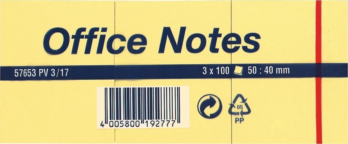 tesa Haftnotizblock Haftnotizen 50x40mm gelb VE=3 Block a 100 Blatt