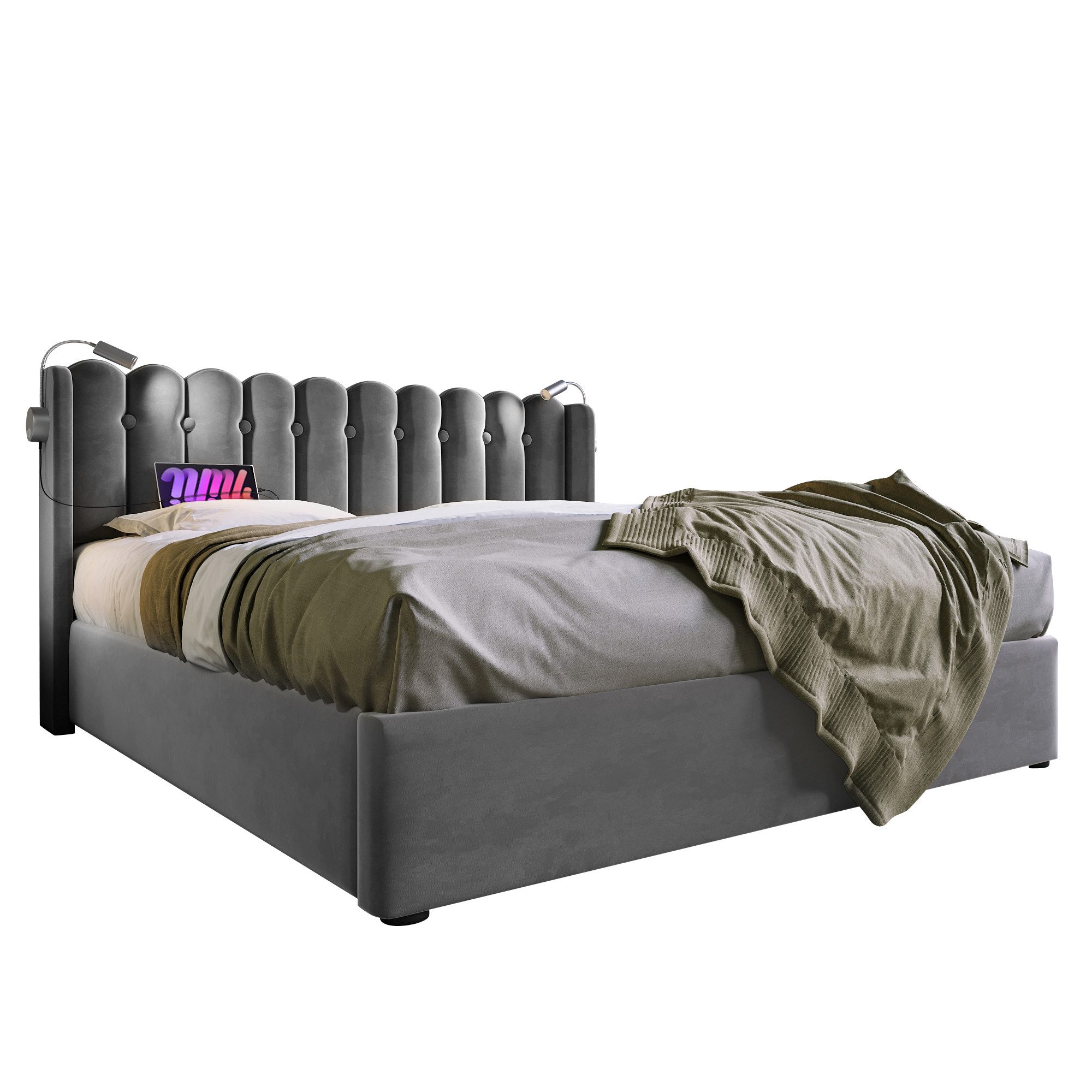 BlingBin Einzelbett Polsterbett (1-tlg., Ladefunktion und günstig online kaufen