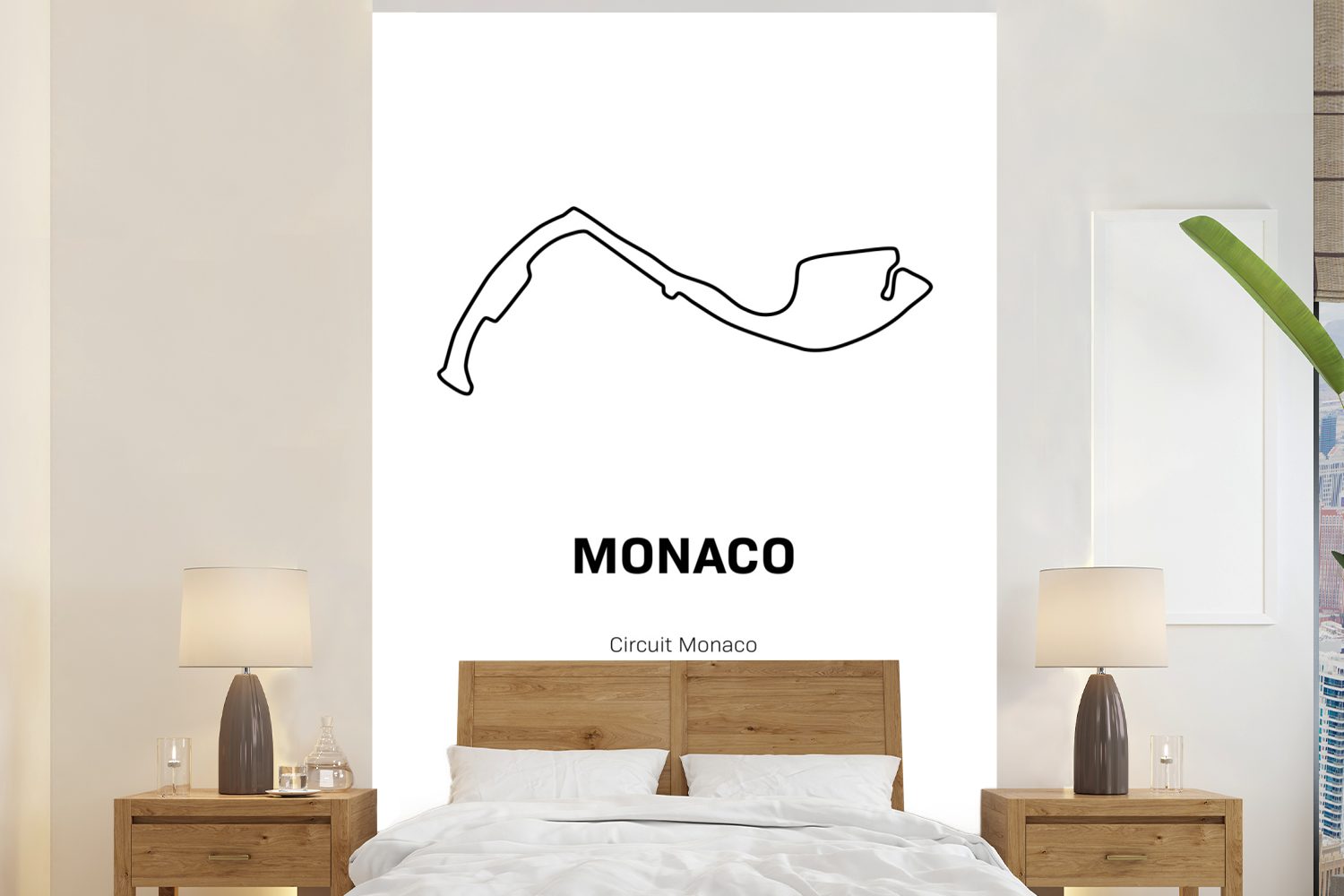MuchoWow Fototapete Monaco - Rennstrecke - F1, Matt, bedruckt, (3 St), Montagefertig Vinyl Tapete für Wohnzimmer, Wandtapete